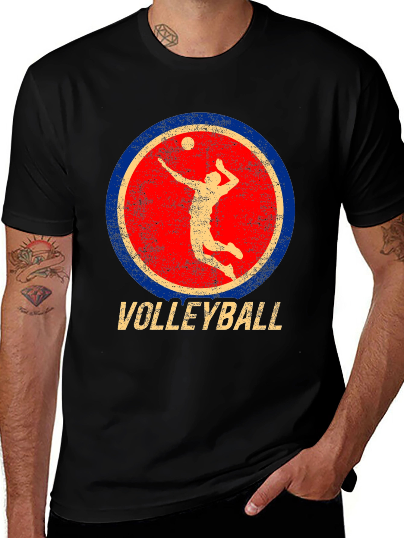 Variant 25 of Retro Volleyball Player Graphic T-Shirt