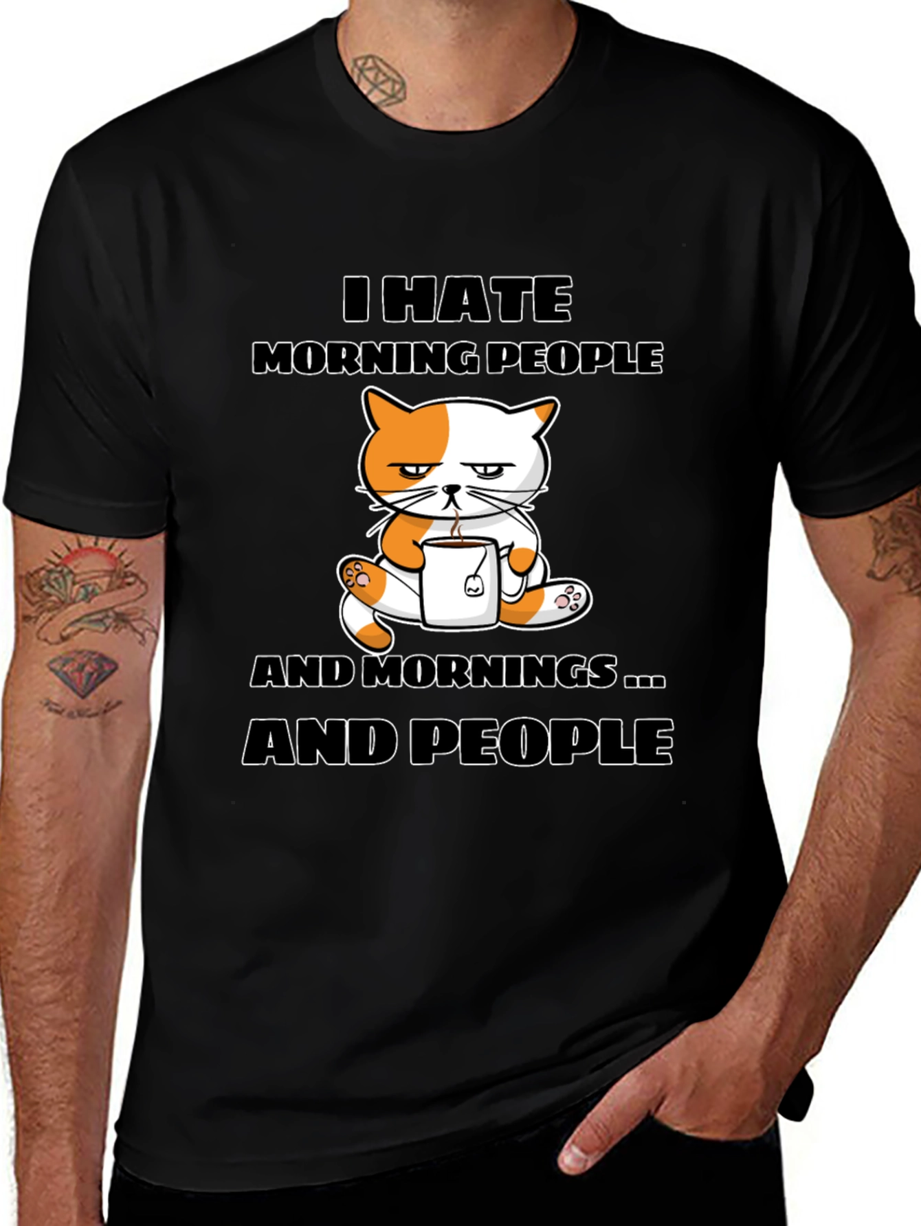 Variant 18 of I Hate Morning People Cat T-Shirt