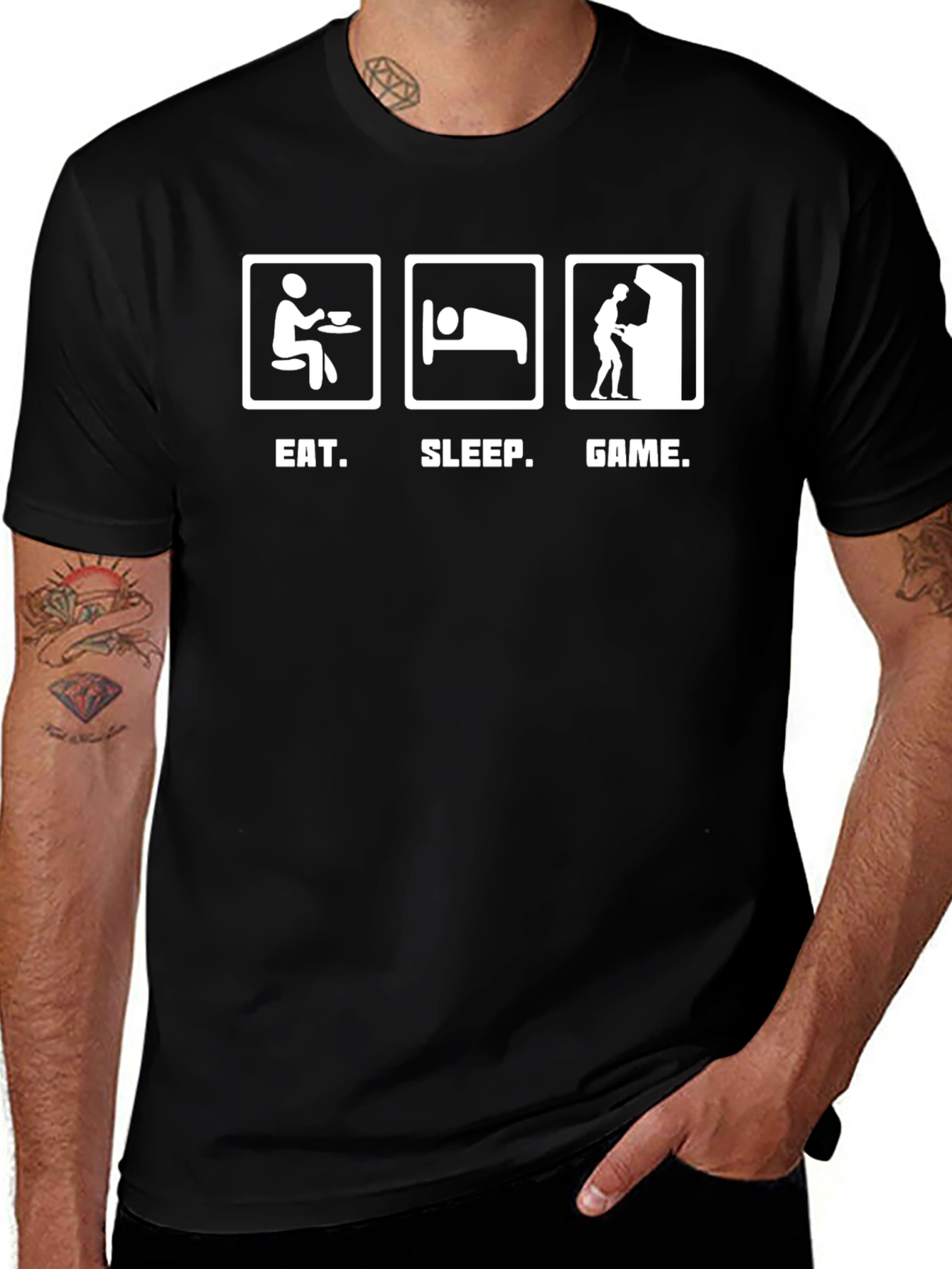 Variant 23 of Eat Sleep Game Black T-Shirt - Gamer Life