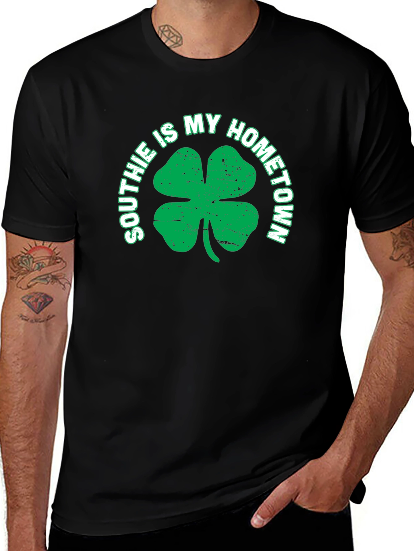 Variant 26 of Southie is My Hometown Shamrock T-Shirt