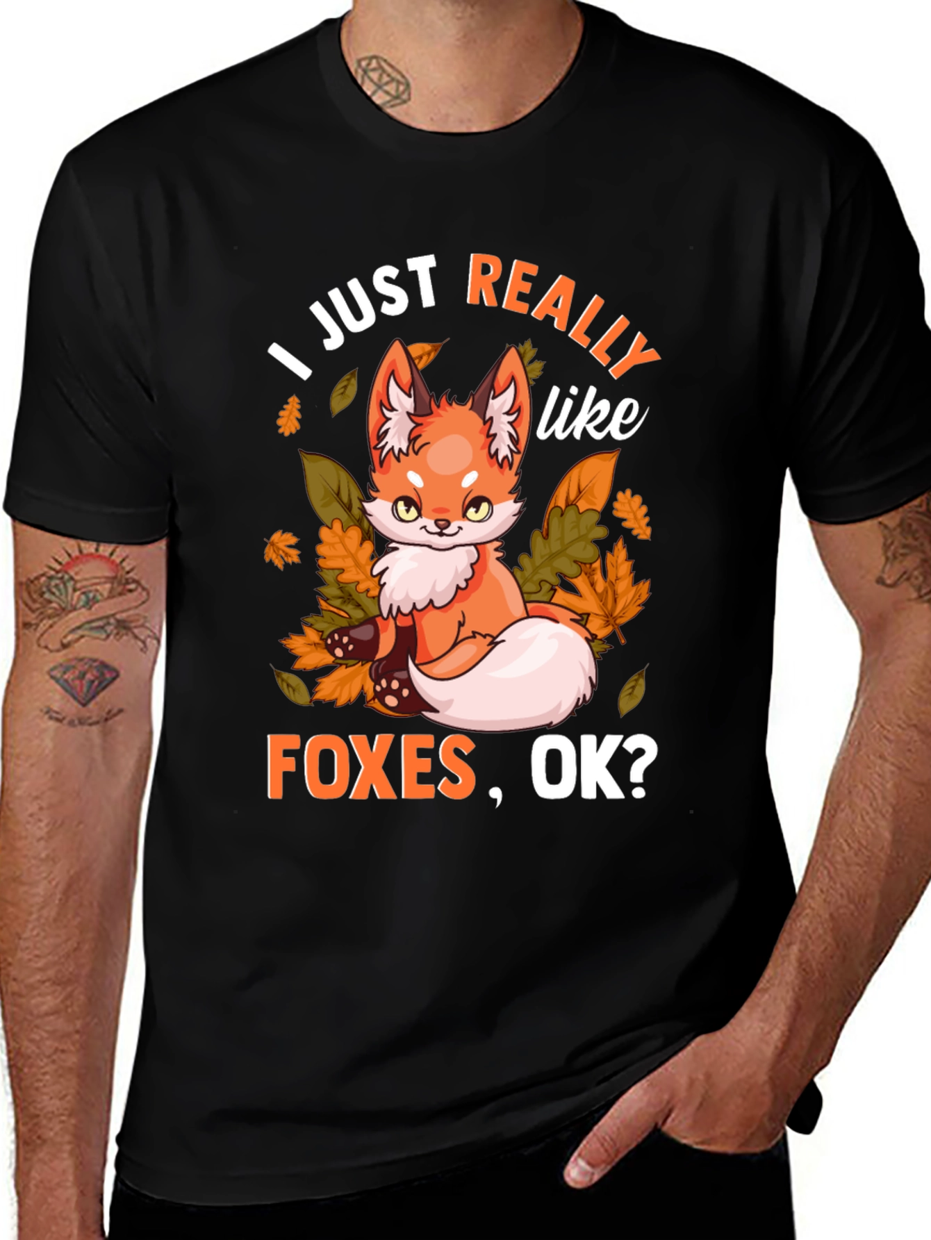 Variant 25 of I Just Really Like Foxes, OK? Graphic T-Shirt