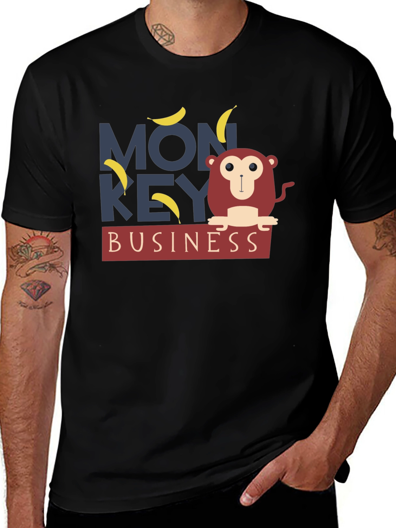 Variant 26 of Monkey Business Graphic T-Shirt - Black