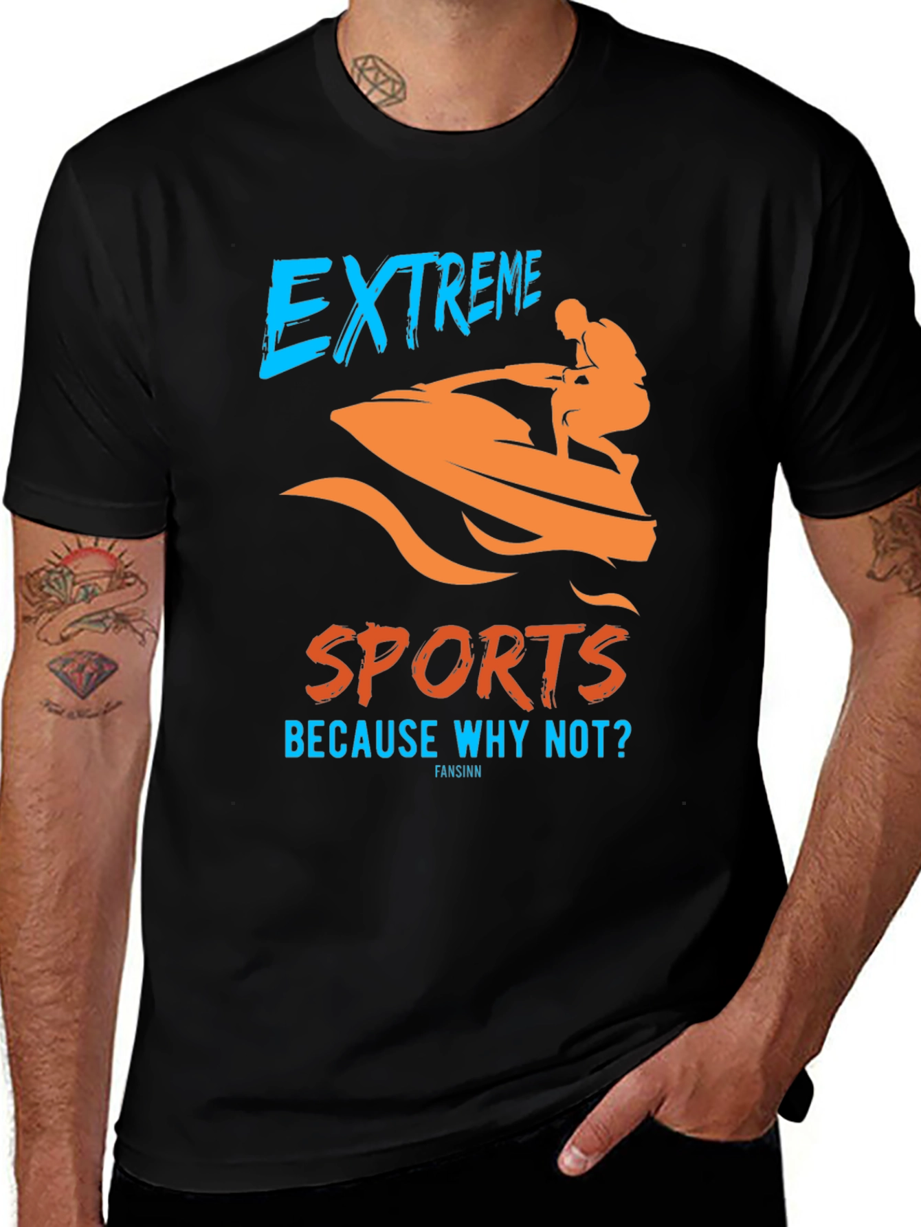 Variant 15 of Extreme Sports Graphic T-Shirt - Black