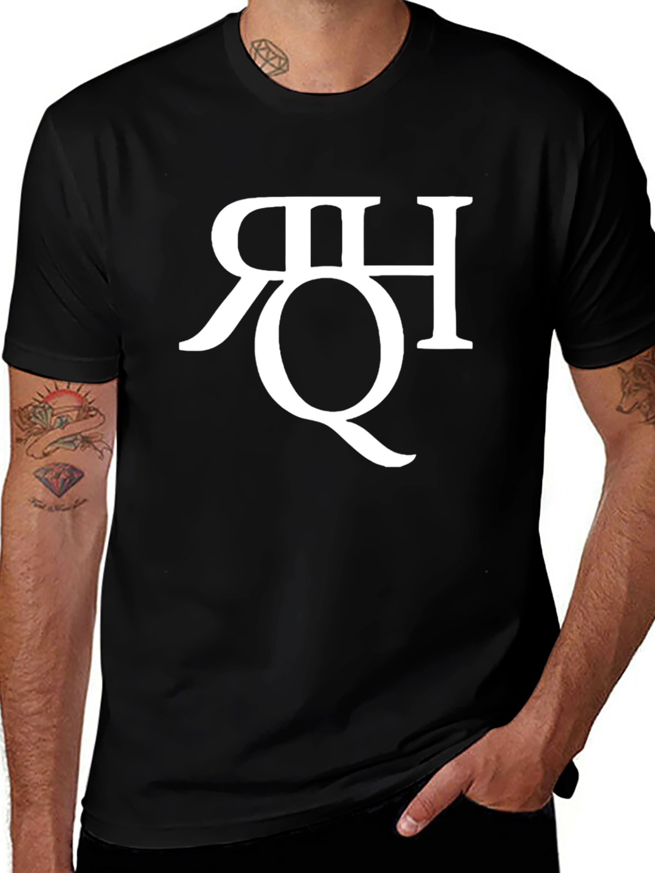 Variant 9 of Black T-Shirt with Artistic Letter Design