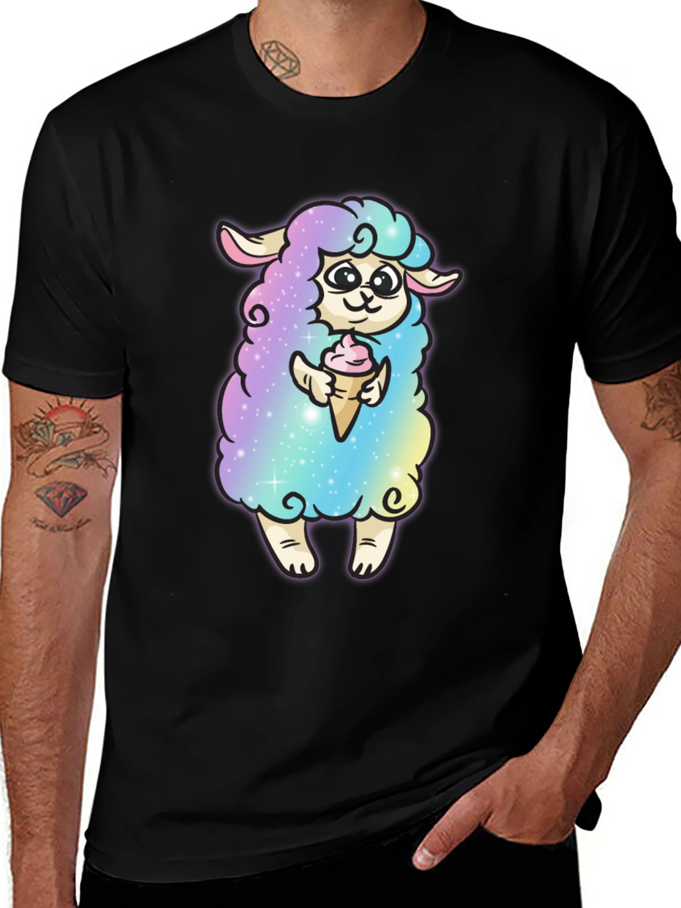 Variant 8 of Cute Galaxy Sheep Ice Cream Graphic Tee