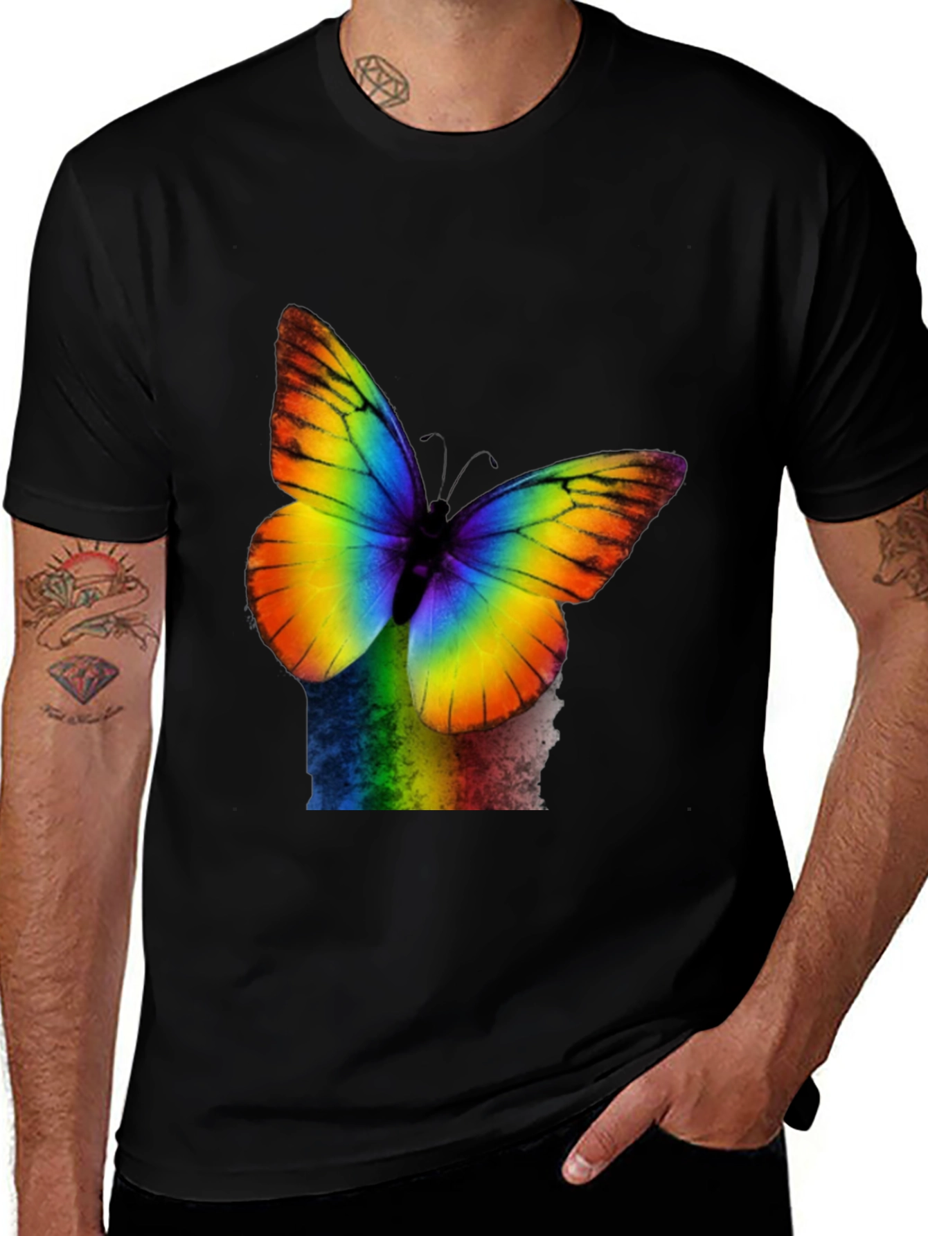 Variant 6 of Rainbow Butterfly Graphic T-Shirt