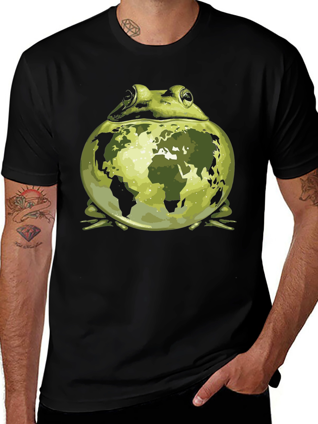 Variant 2 of Earth Frog Graphic Tee - Save the Planet Style