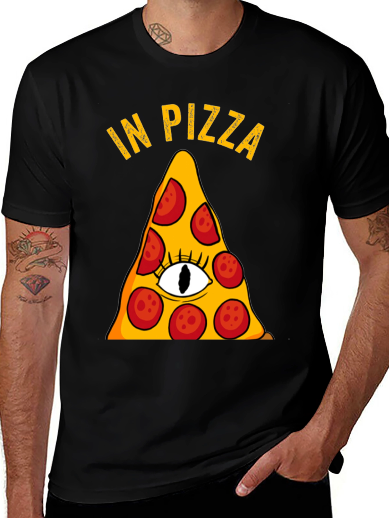 Variant 16 of Pizza Illuminati Funny Graphic T-Shirt