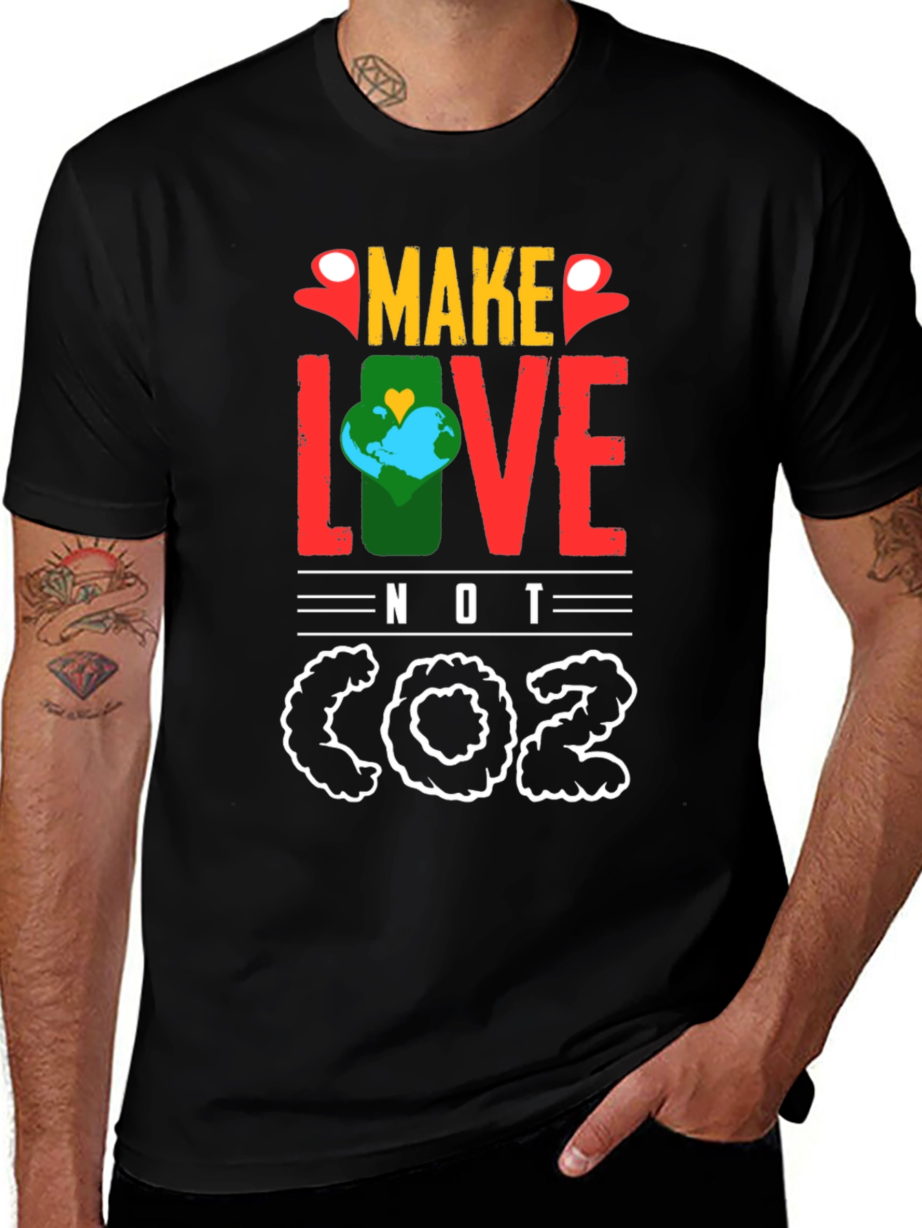 Variant 27 of Make Love Not CO2 Graphic T-Shirt