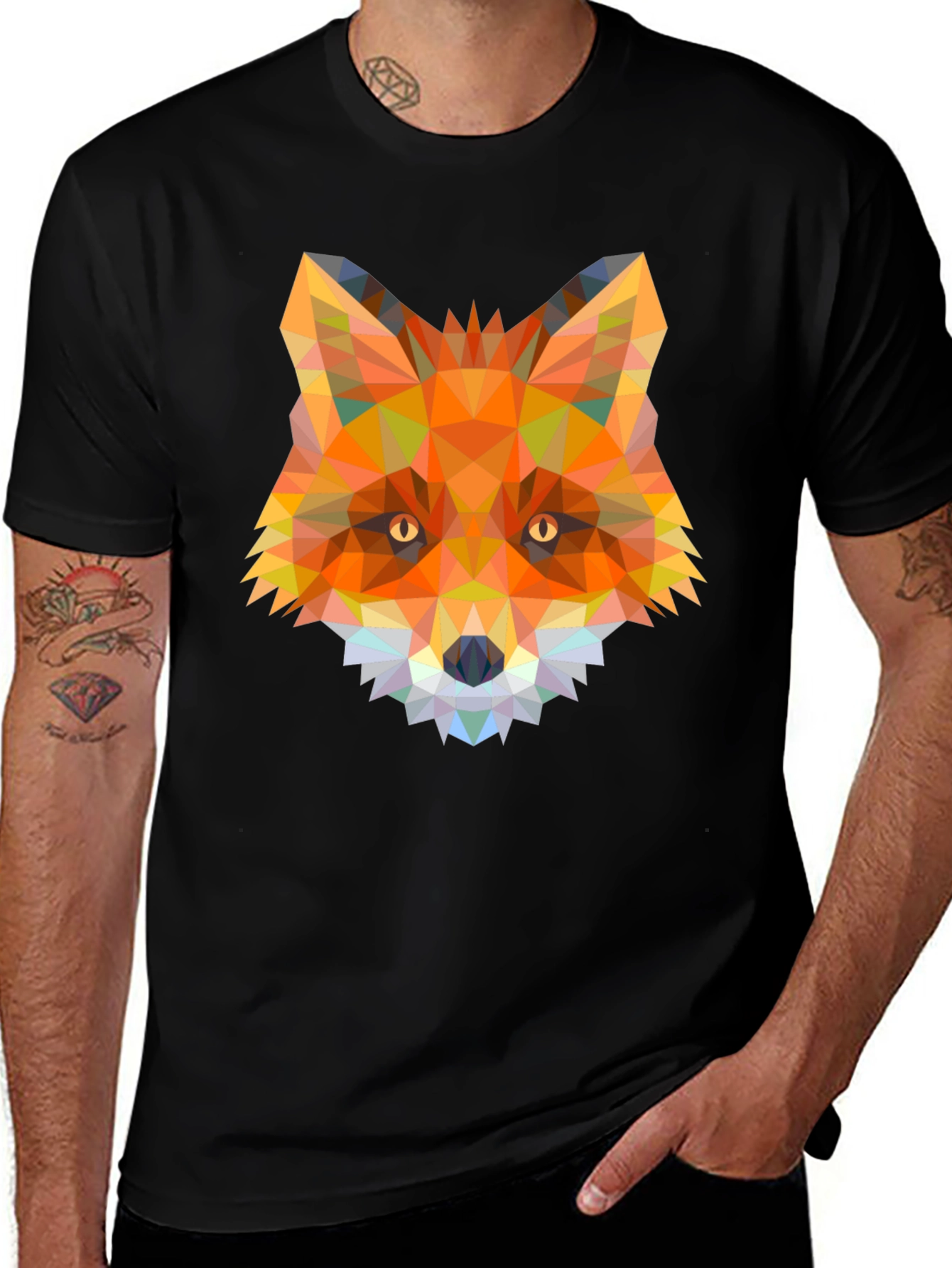 Variant 30 of Geometric Fox Graphic T-Shirt - Modern Animal Tee