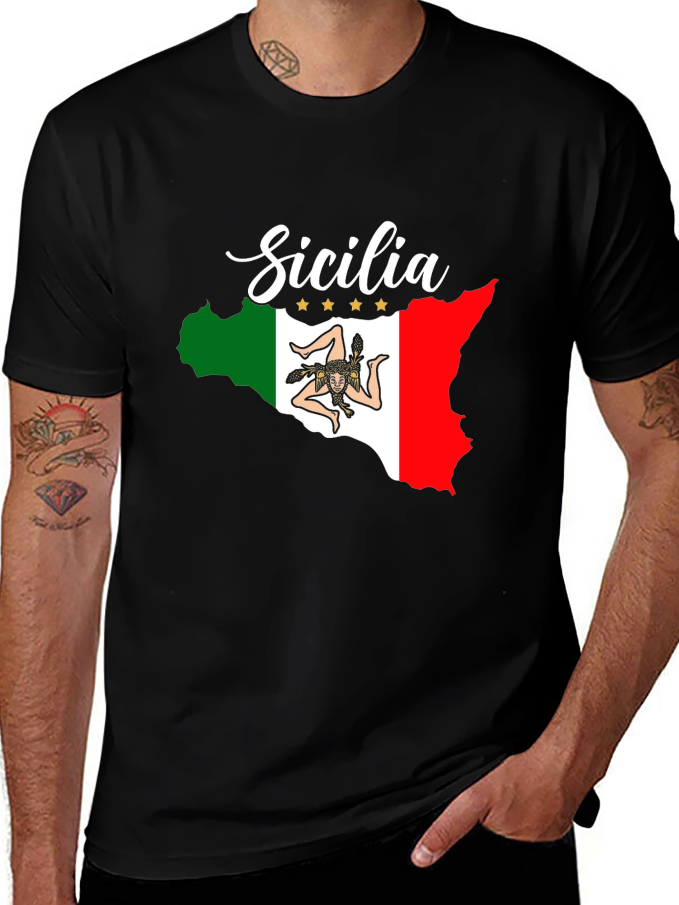 Sicilia Italy Flag Graphic Tee