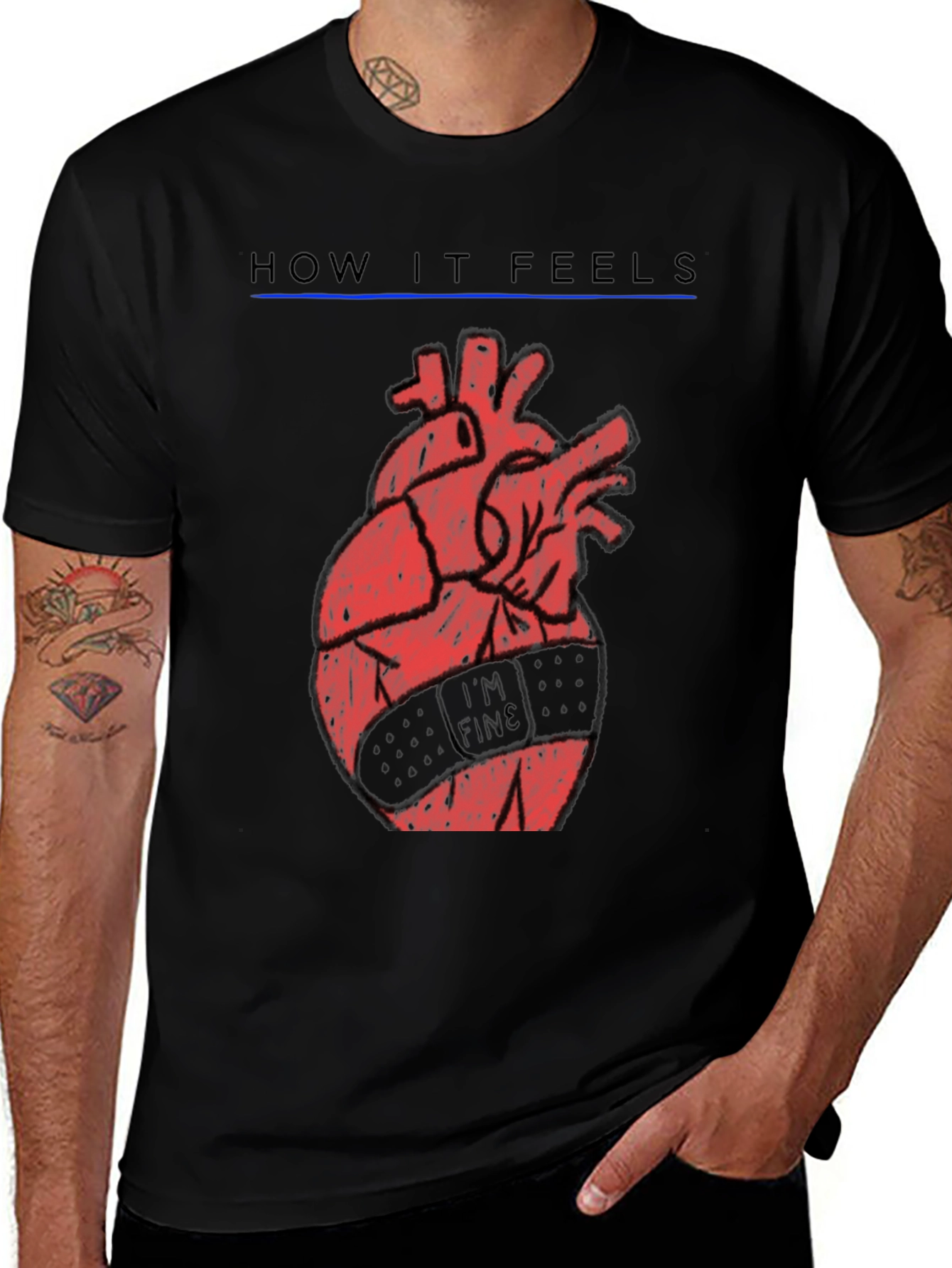 Variant 8 of How It Feels: 'I'm Fine' Heart Graphic T-Shirt
