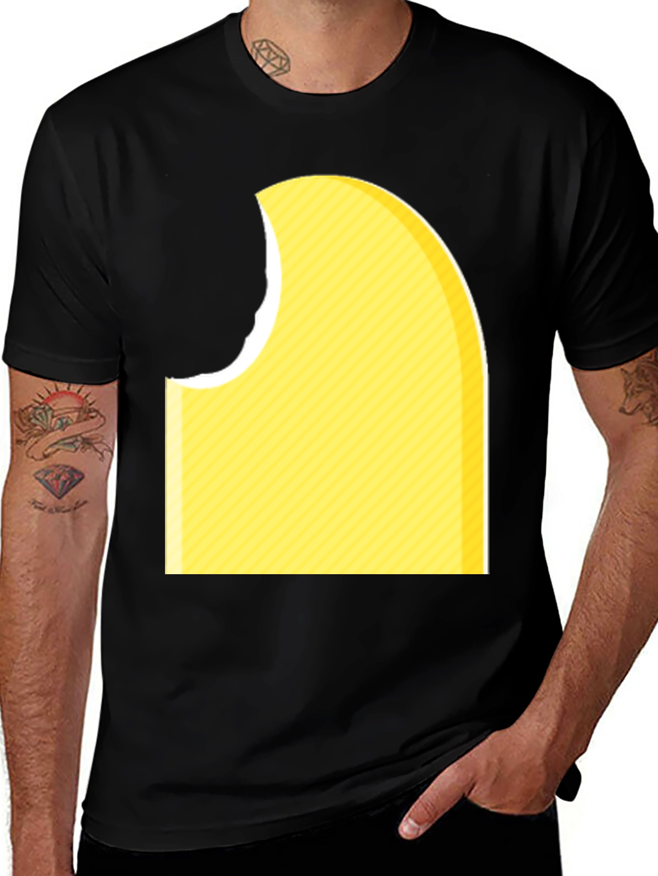 Variant 8 of Chip Bite Black T-Shirt - Fun Graphic Tee