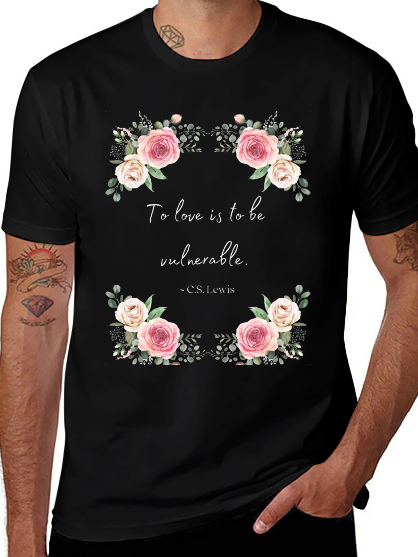 Floral Quote T-Shirt - Love & Vulnerability