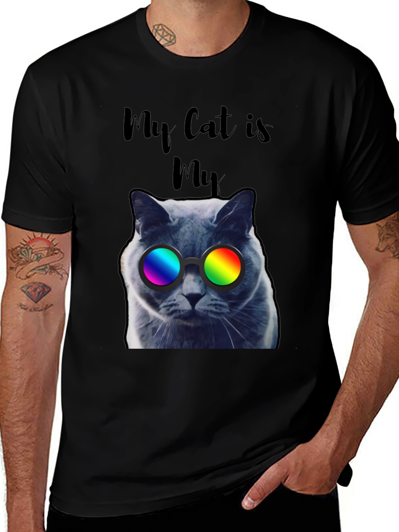 Variant 2 of Cool Cat T-Shirt - "My Cat is My..."