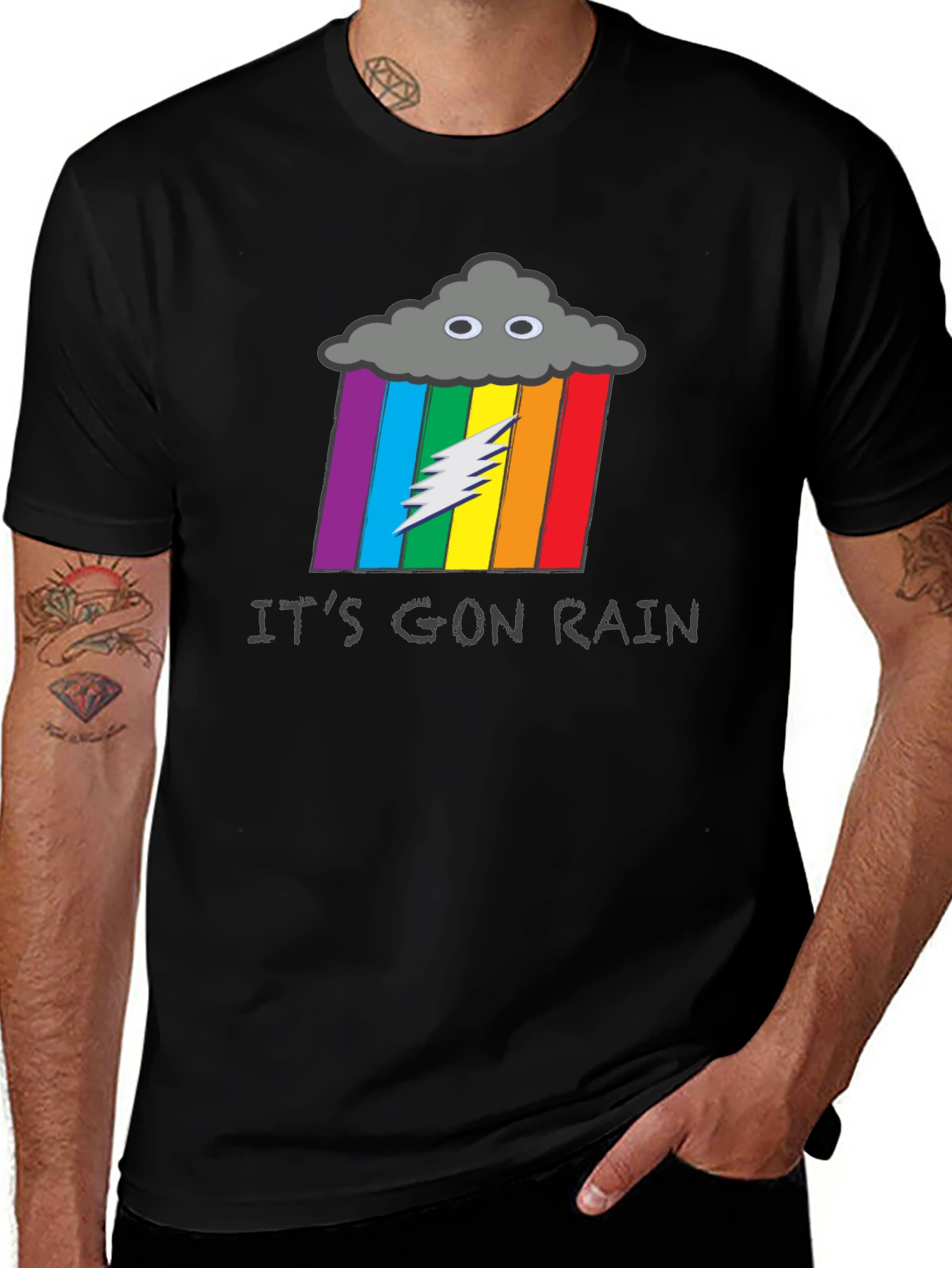 Variant 15 of It's Gon Rain T-Shirt Funny Rainbow Cloud