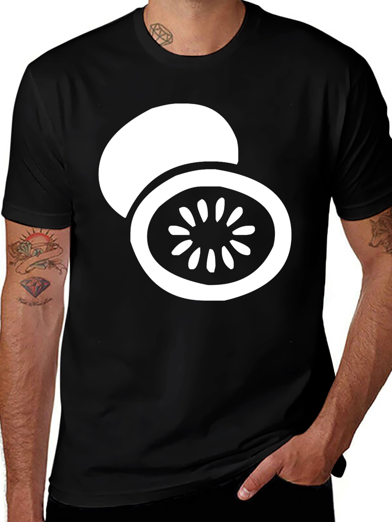 Variant 14 of Kiwi Graphic Tee - Black Cotton Casual Shirt