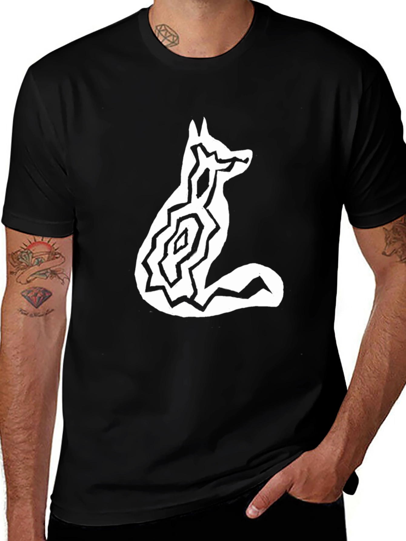 Variant 4 of Abstract Fox Graphic Tee - Modern Unisex T-Shirt