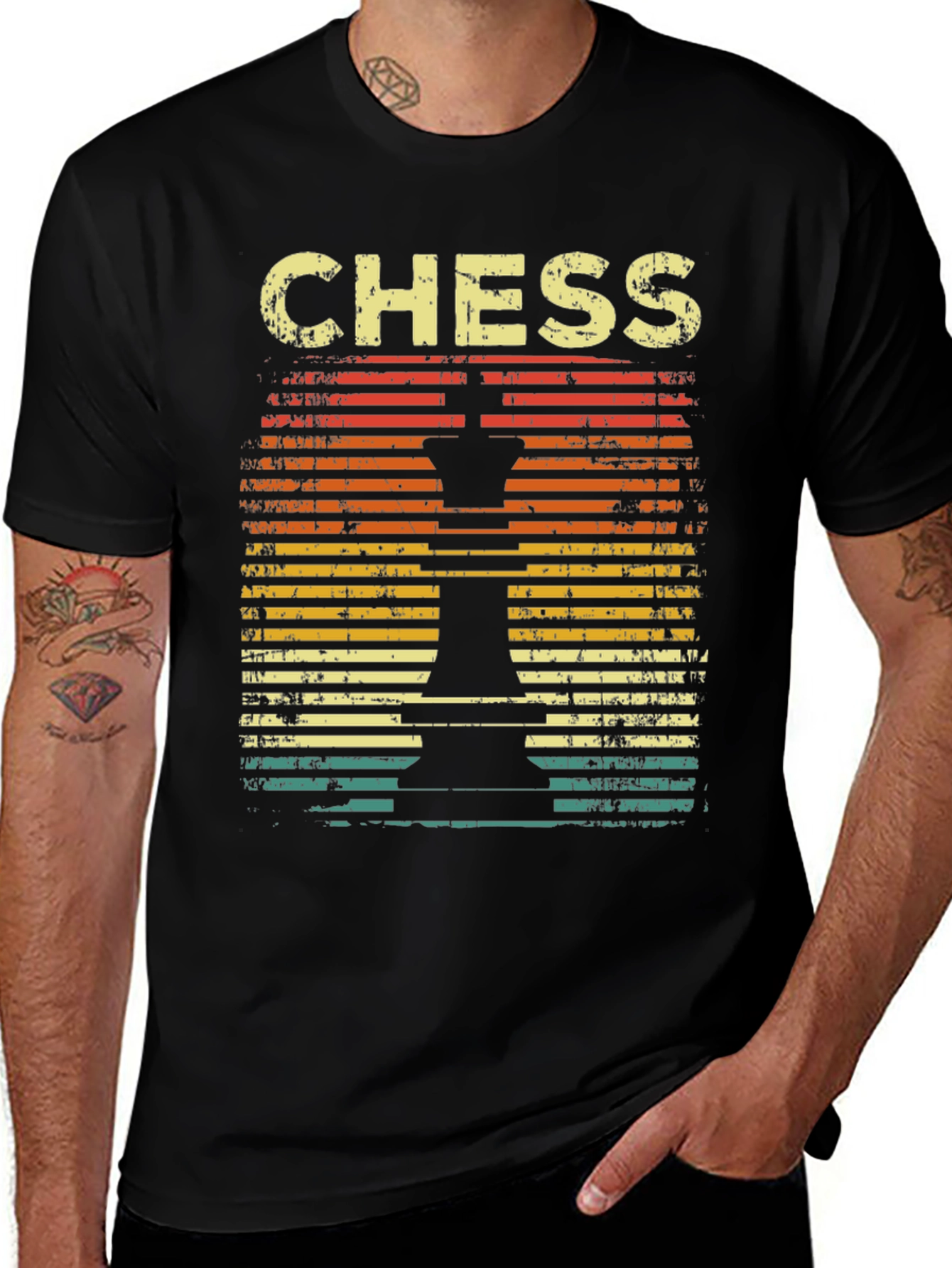 Variant 6 of Vintage Chess T-Shirt - Retro Chess Piece Design