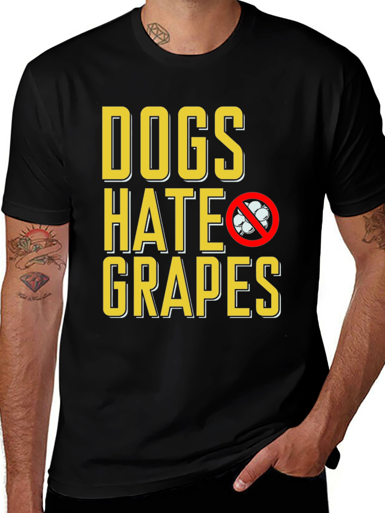 Variant 30 of Dogs Hate Grapes T-Shirt - Funny Dog Lover Tee