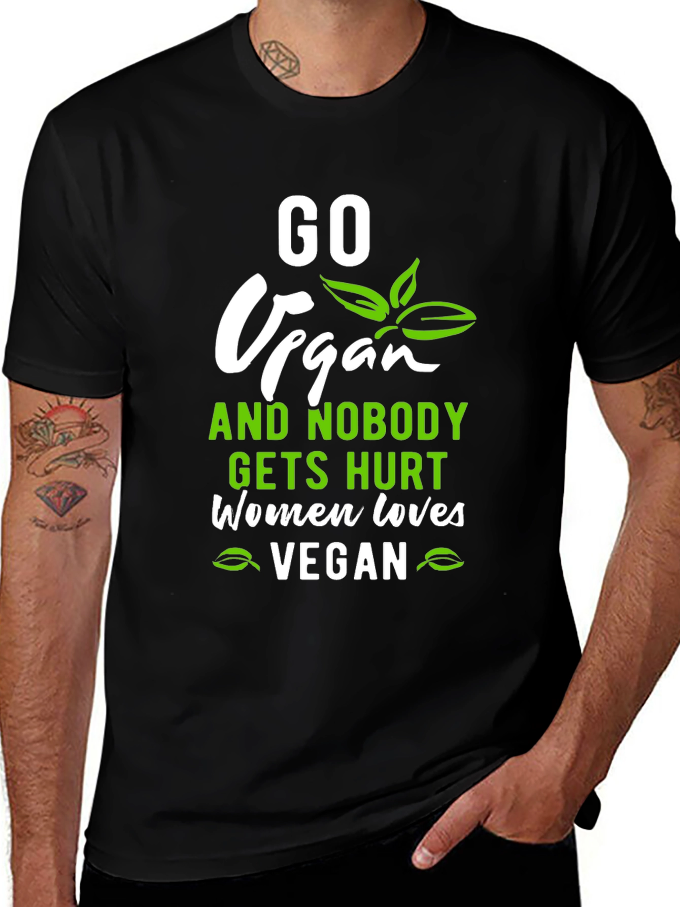 Variant 25 of Go Vegan T-Shirt - Women Love Vegan Tee