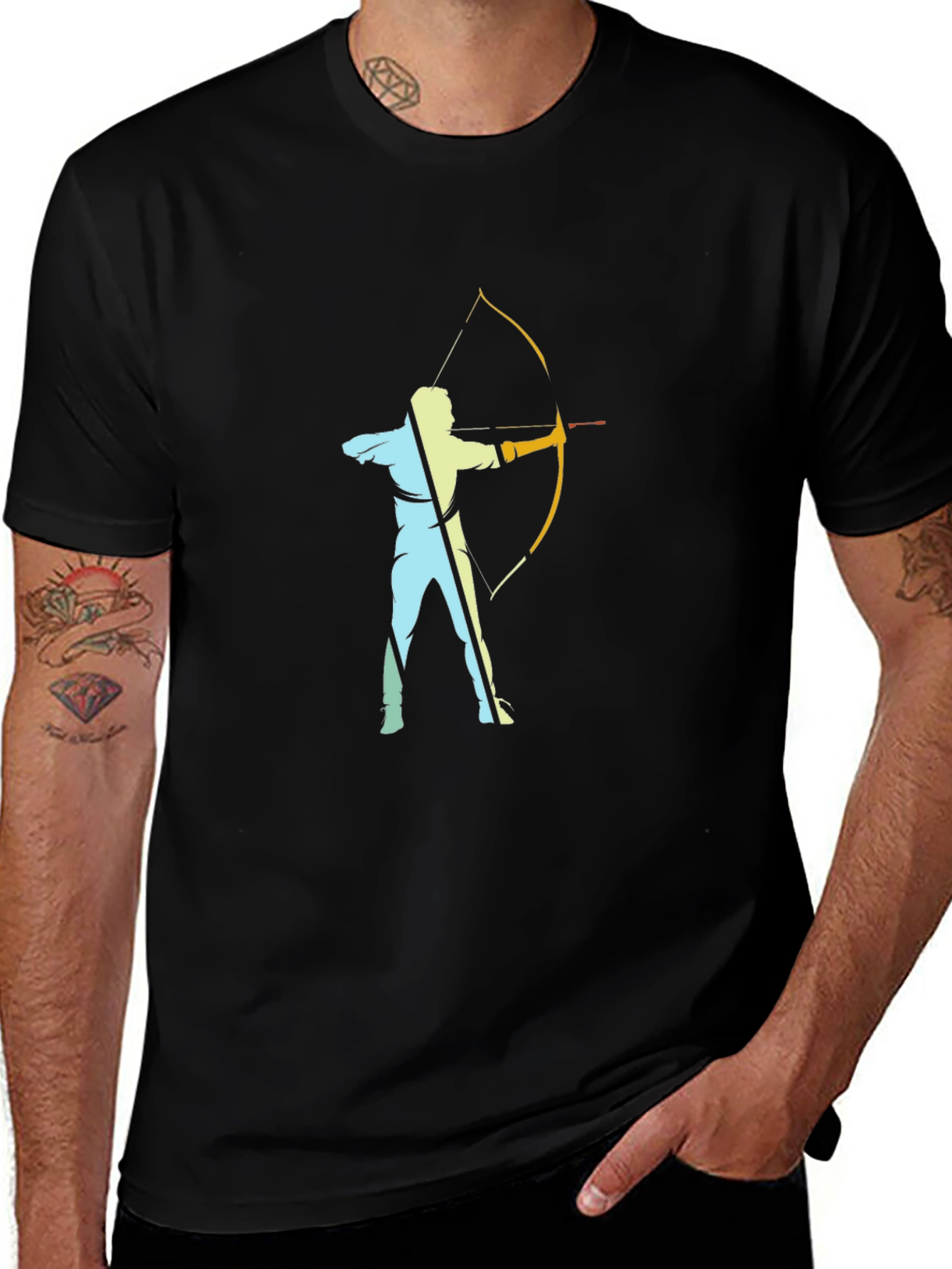Variant 18 of Archery Silhouette Black T-Shirt