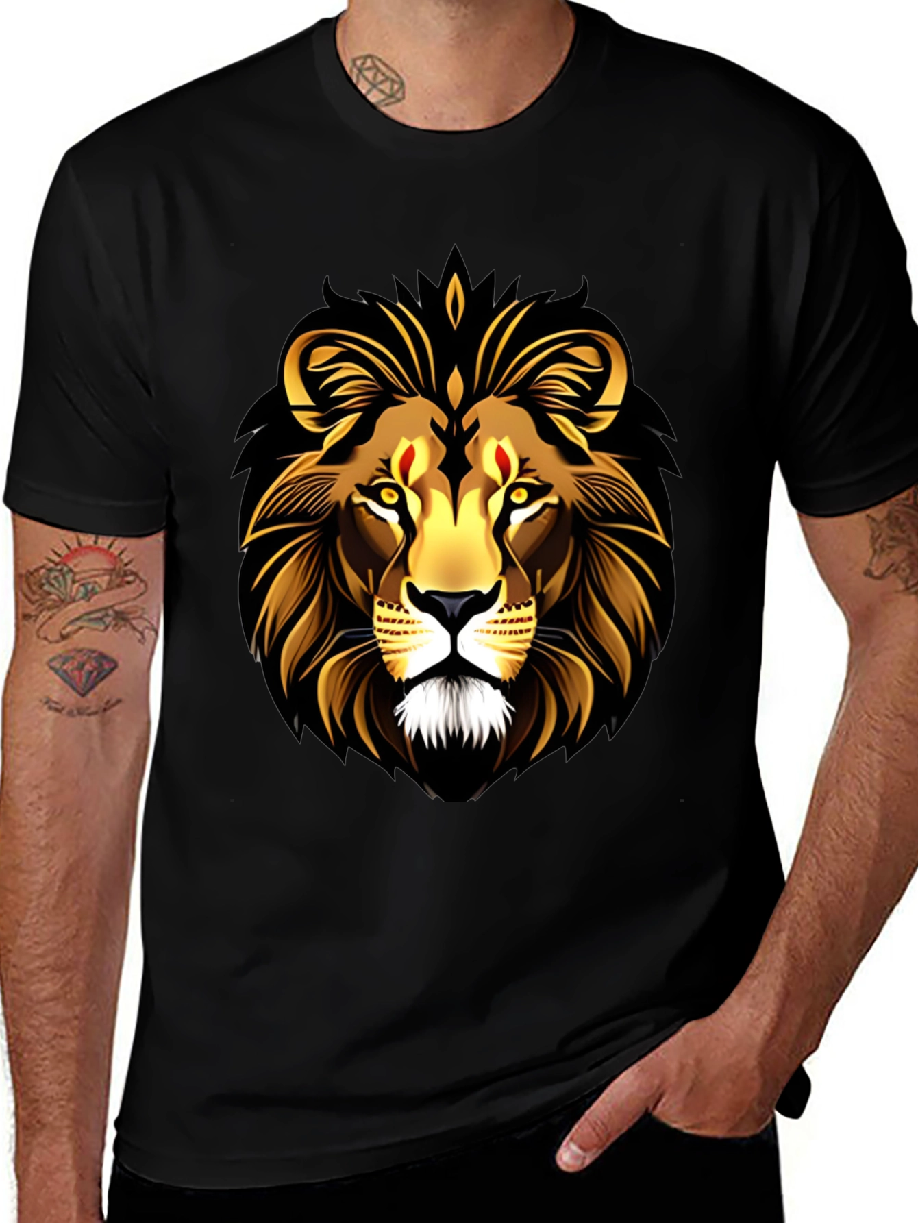 Black Lion Graphic Black T-Shirt main image