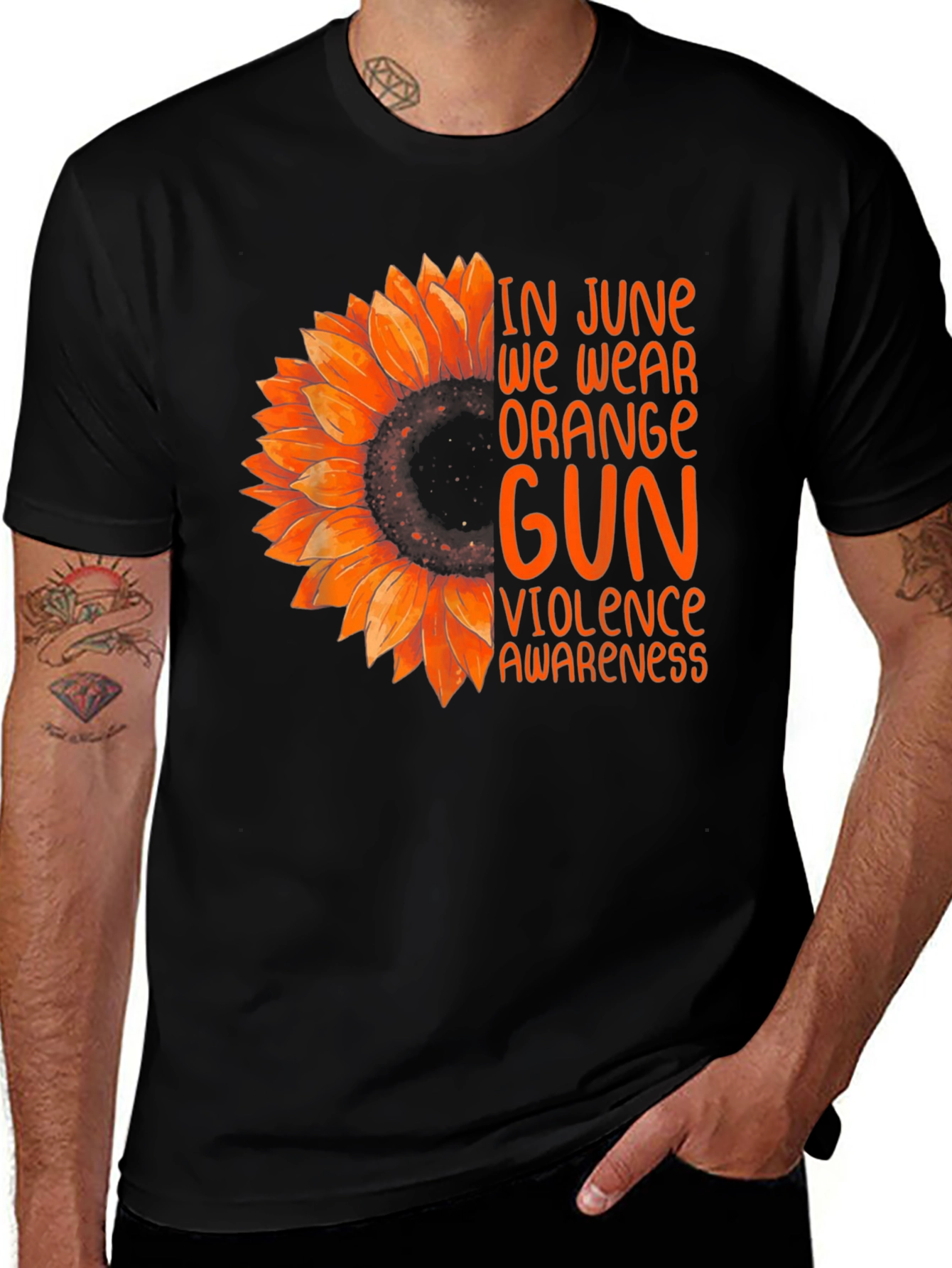 Variant 11 of Orange Sunflower Gun Violence Awareness T-Shirt