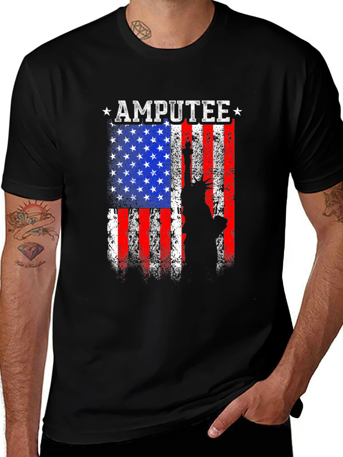 Amputee USA Flag Graphic T-Shirt