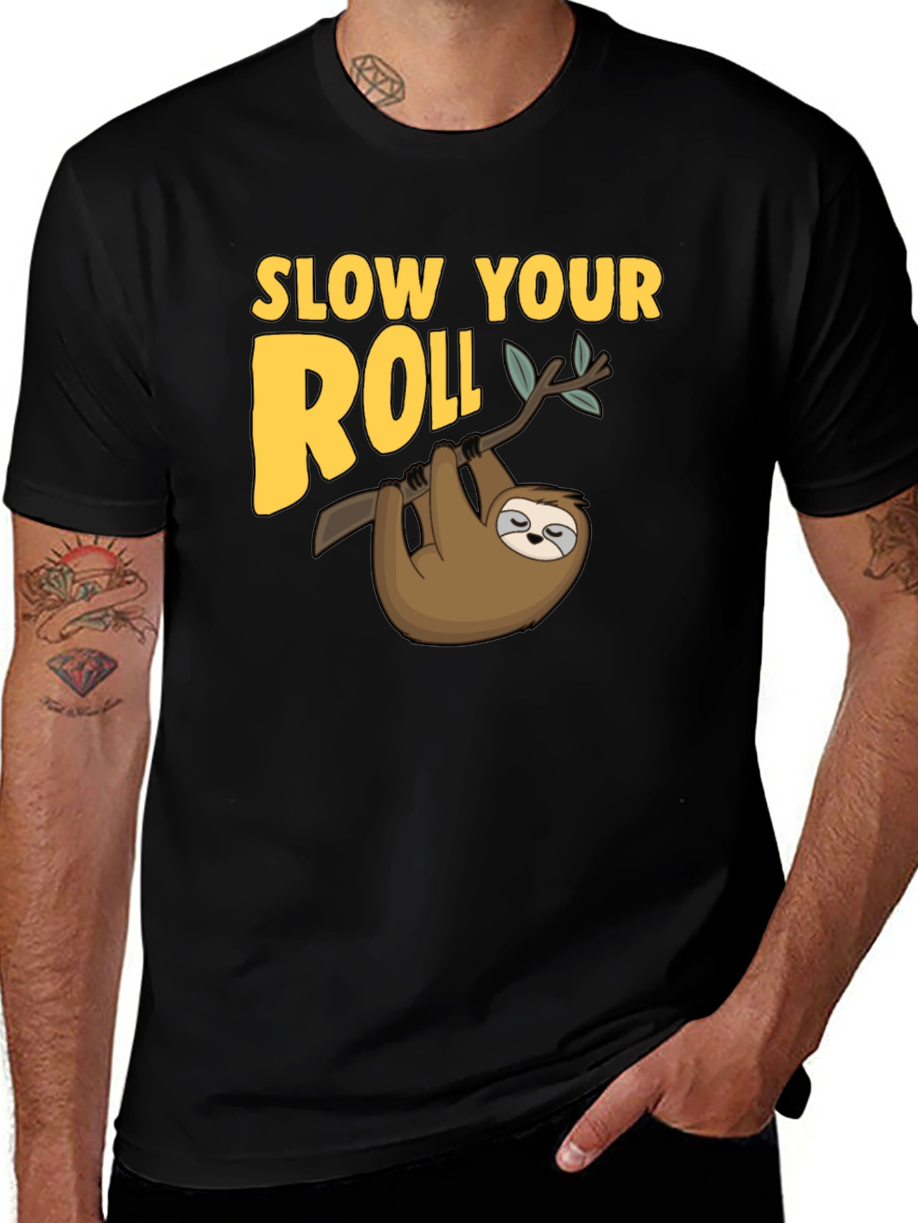 Variant 23 of Slow Your Roll Sloth T-Shirt - Relaxed Style