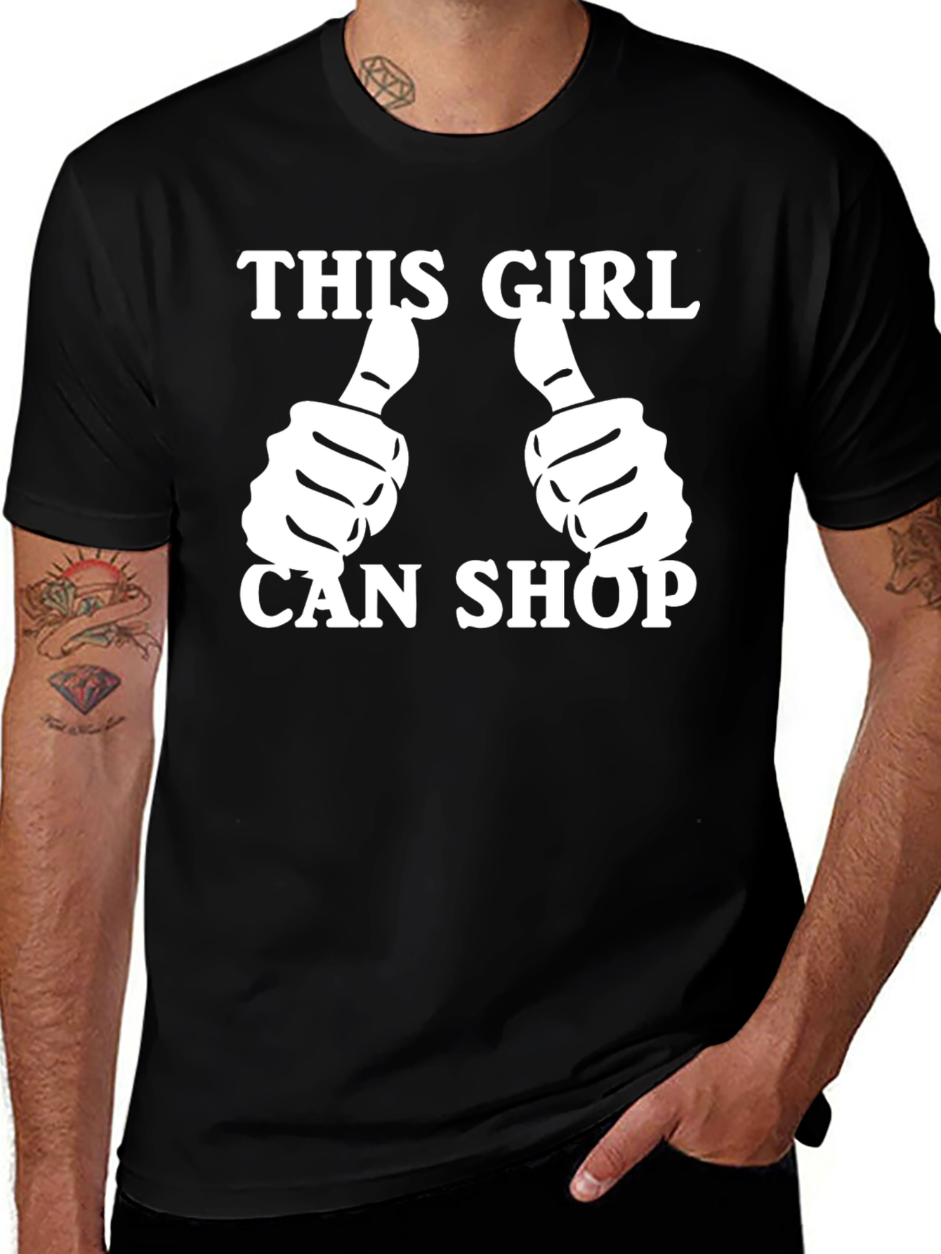 Variant 20 of This Girl Can Shop T-Shirt - Black Graphic Tee