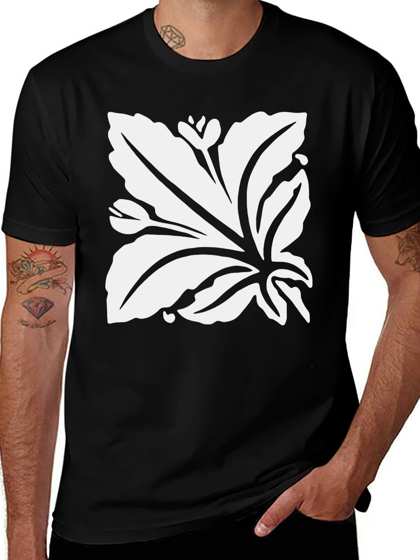 Variant 18 of Floral Graphic Black T-Shirt