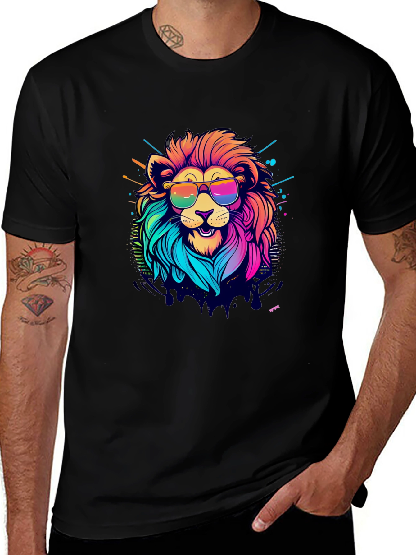 Variant 26 of Cool Lion Graphic Tee - Funky Animal Print Shirt