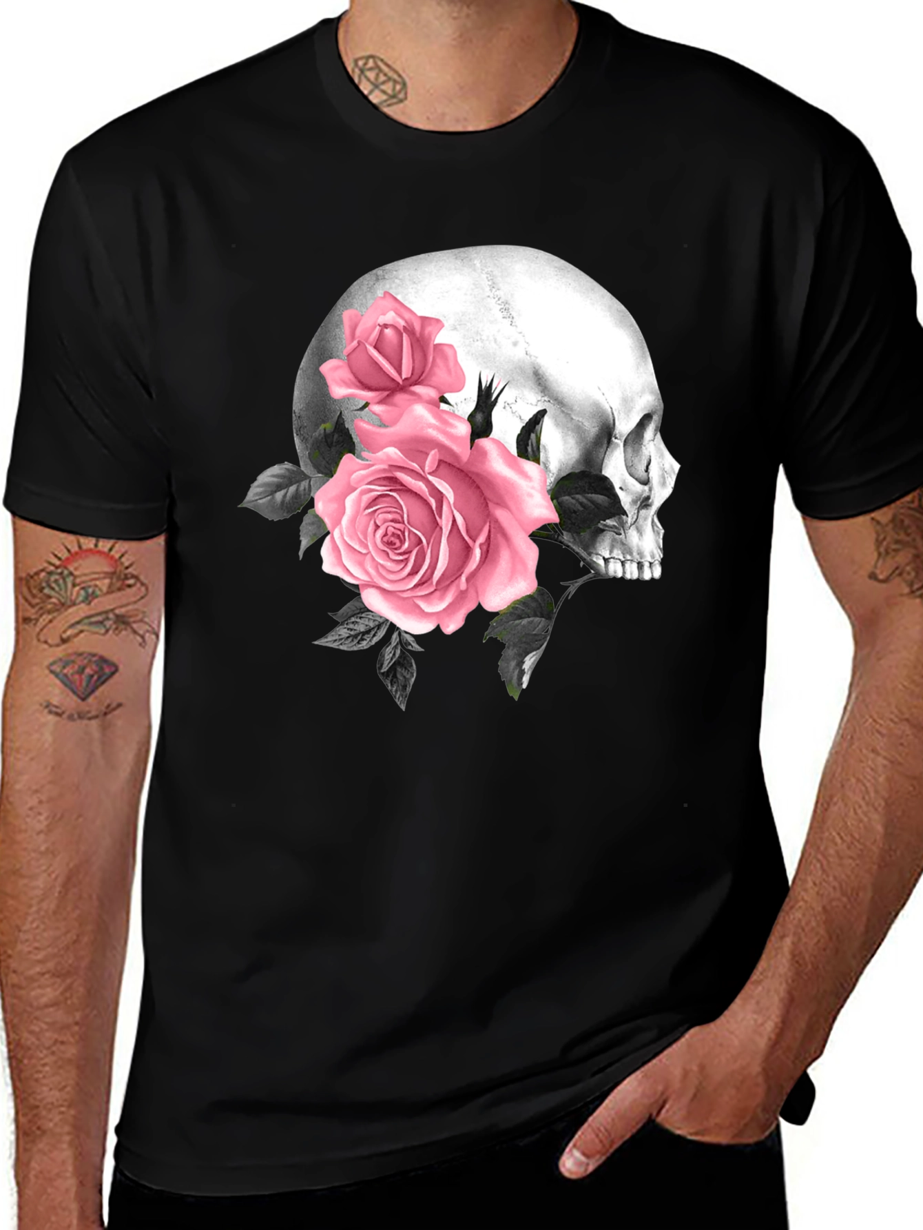 Variant 29 of Skull and Roses Graphic Tee