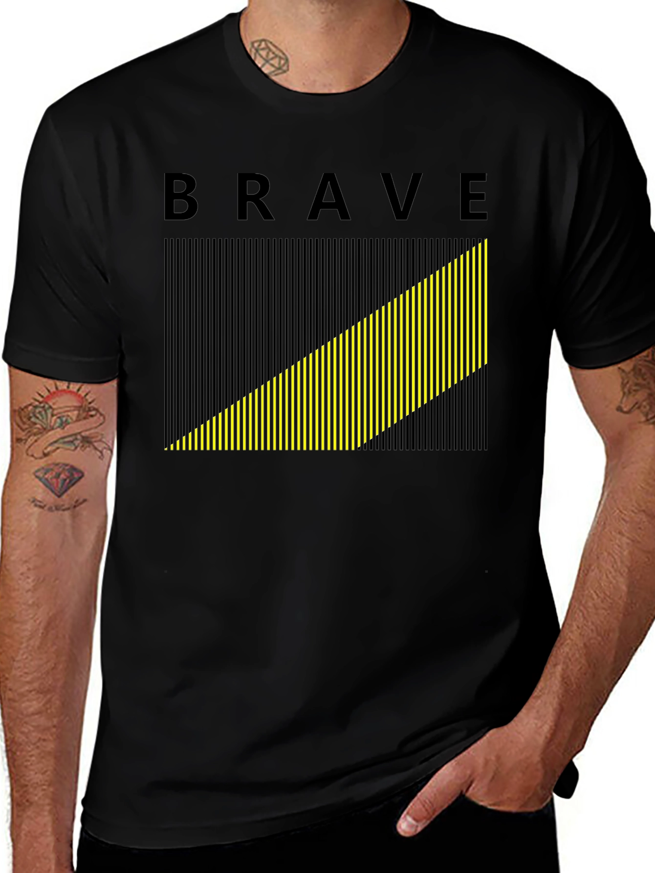 Variant 12 of Brave Graphic Tee - Black - Stylish Casual Wear