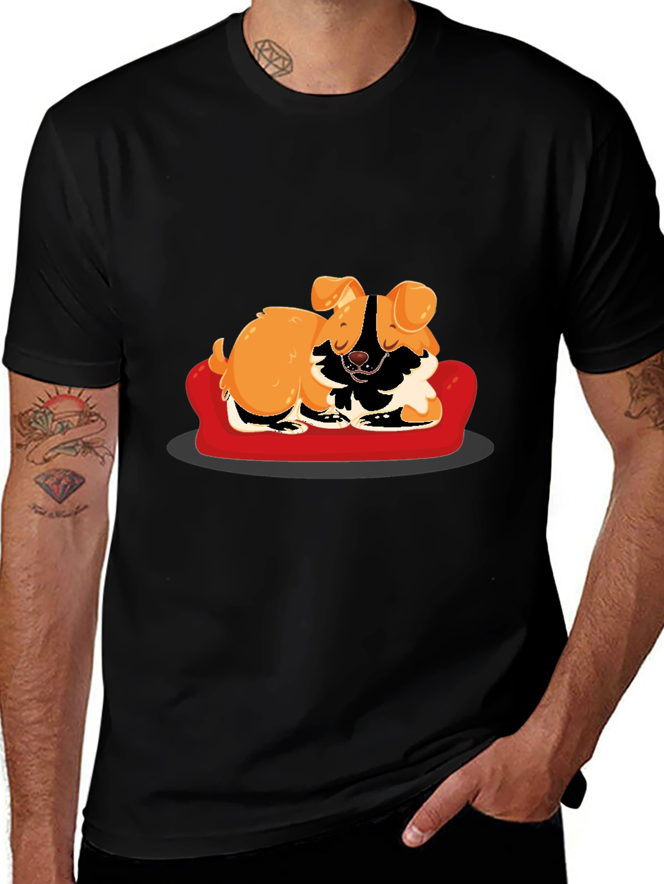 Variant 10 of Cute Cartoon Dog on Couch Graphic Tee