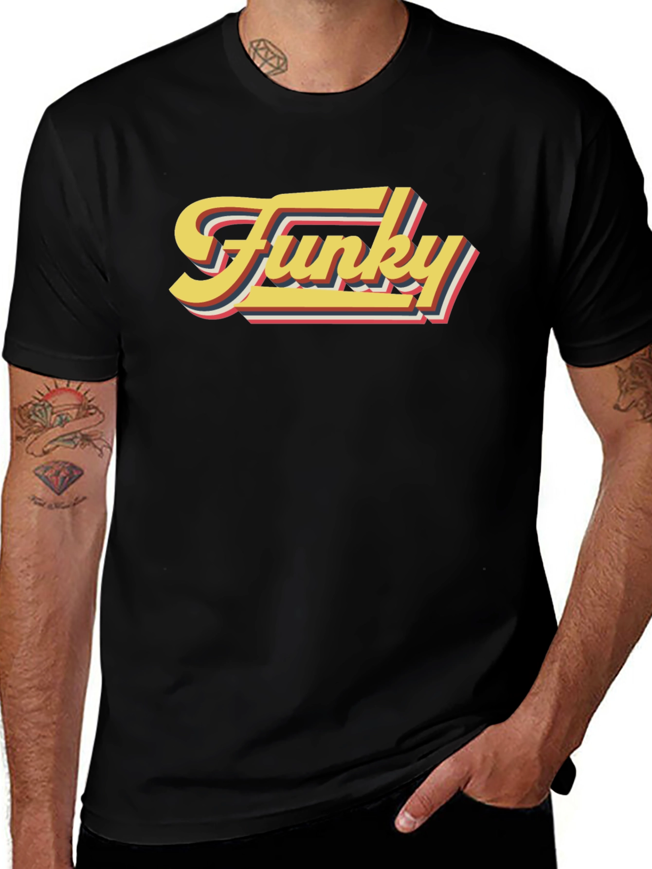Variant 5 of Funky Retro Graphic Tee - Black