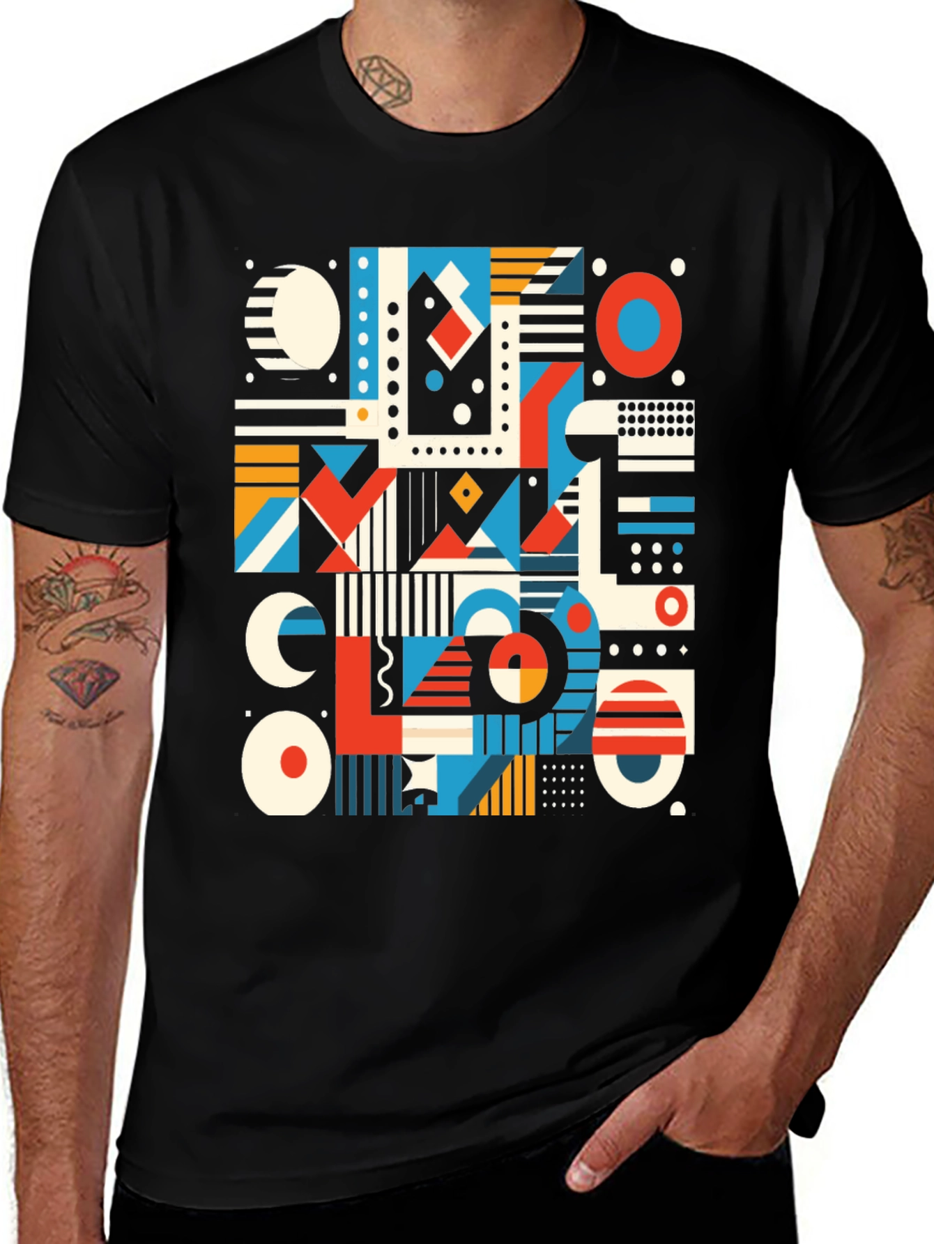 Variant 24 of Abstract Geometric Print T-Shirt
