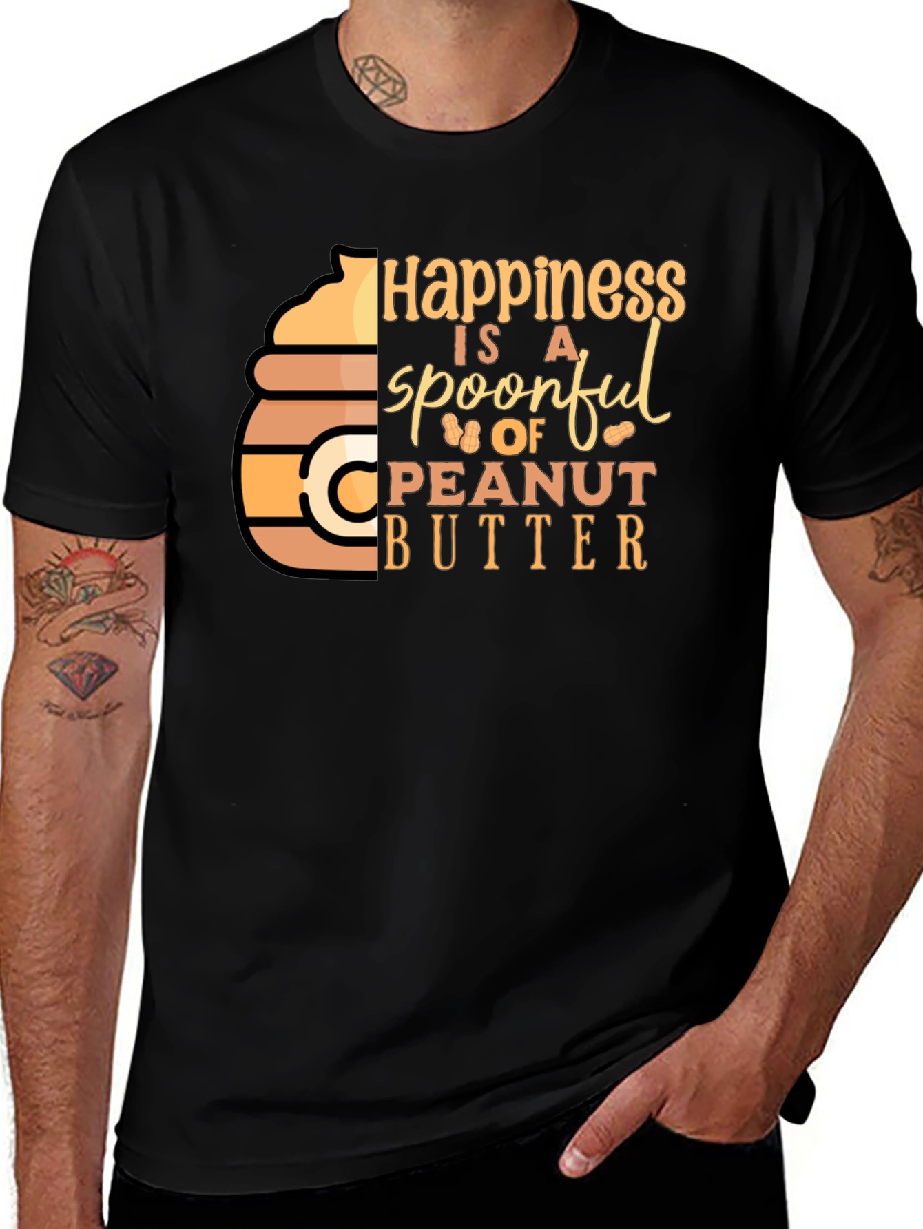 Variant 17 of Happiness is a Spoonful Peanut Butter T-Shirt