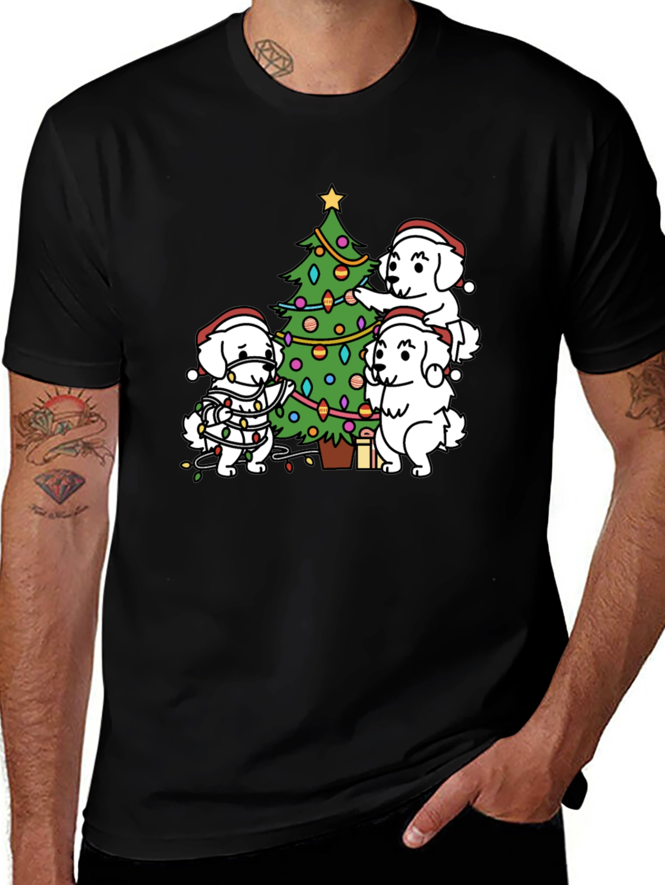 Festive Dog Christmas Tree T-Shirt
