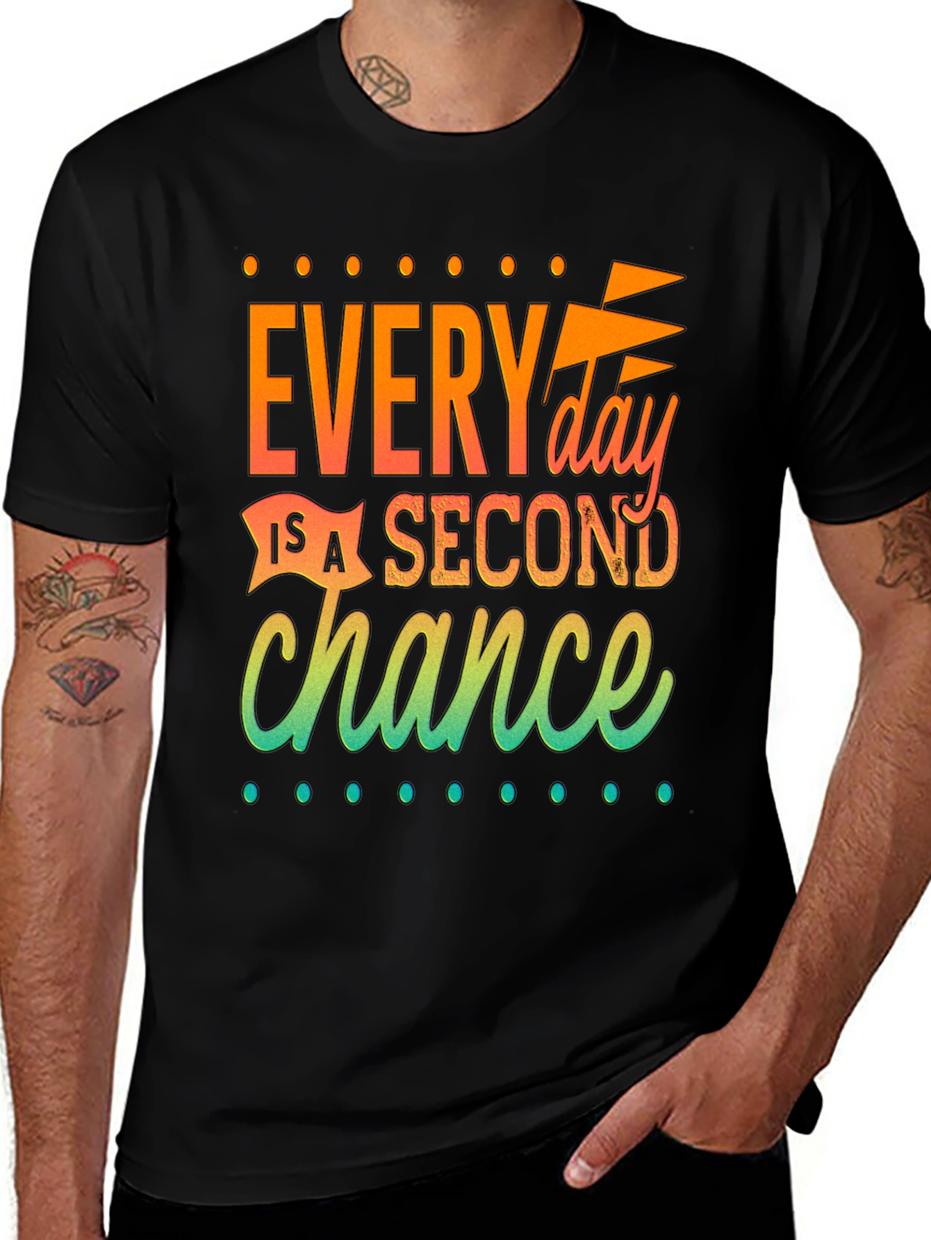 Variant 22 of Inspirational 'Second Chance' Graphic T-Shirt