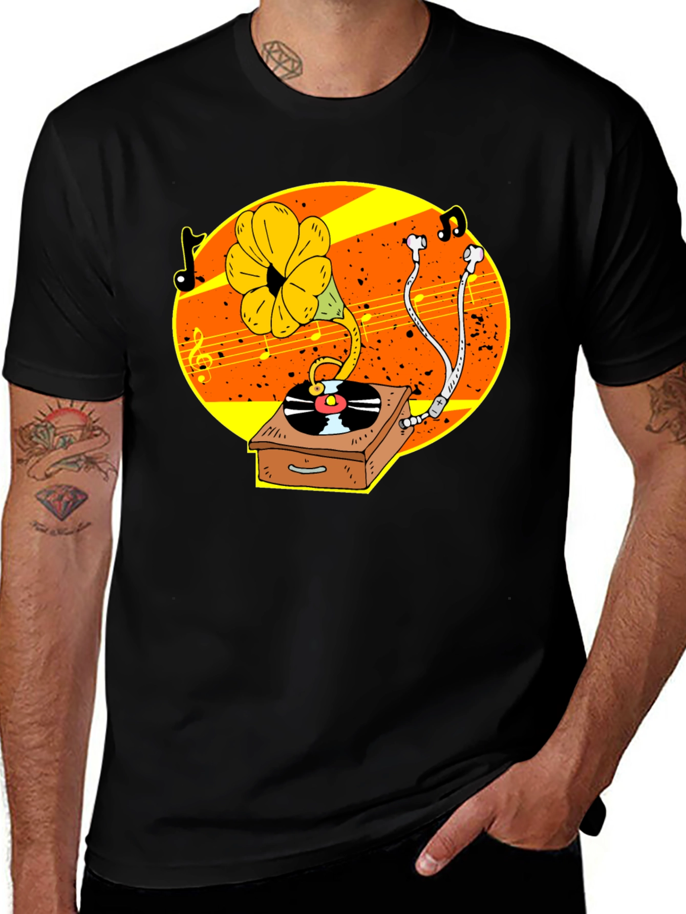 Variant 18 of Retro Music Lover T-Shirt - Vintage Turntable Design