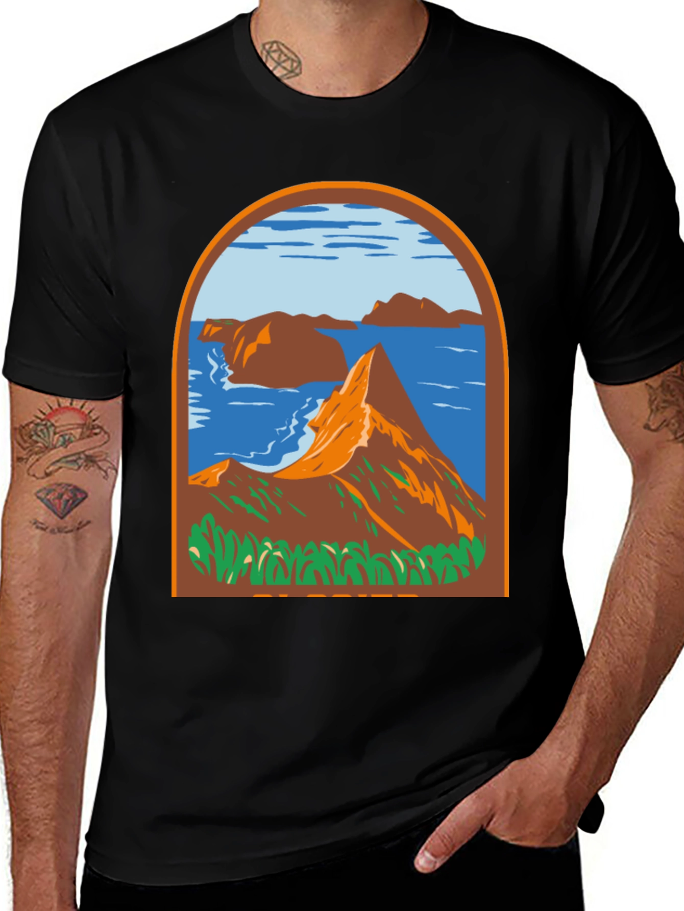Black Mountain View Graphic Tee - Black main image