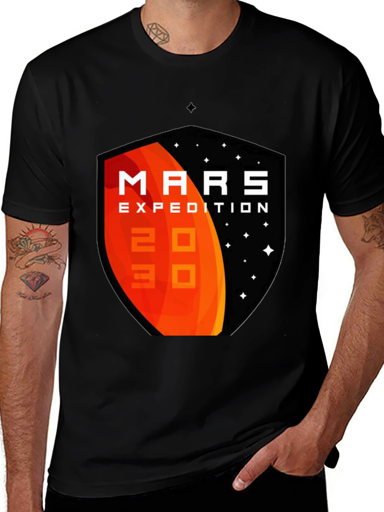 Mars Expedition 2030 Black T-Shirt