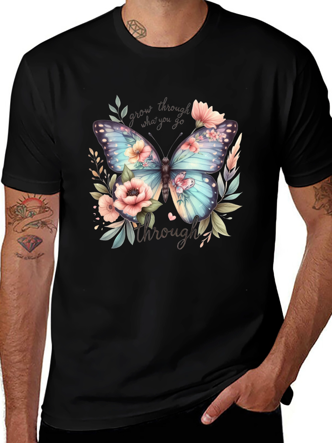 Variant 15 of Floral Butterfly Graphic T-Shirt