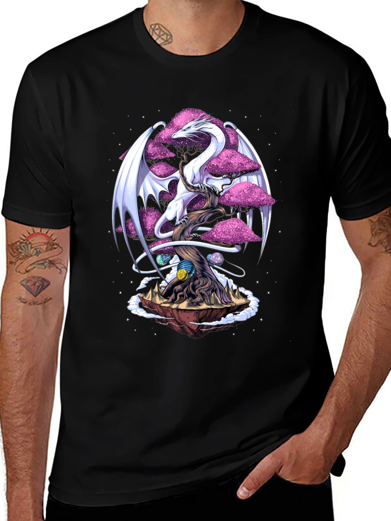 Variant 15 of Dragon Tree Graphic T-Shirt - Fantasy Art Tee