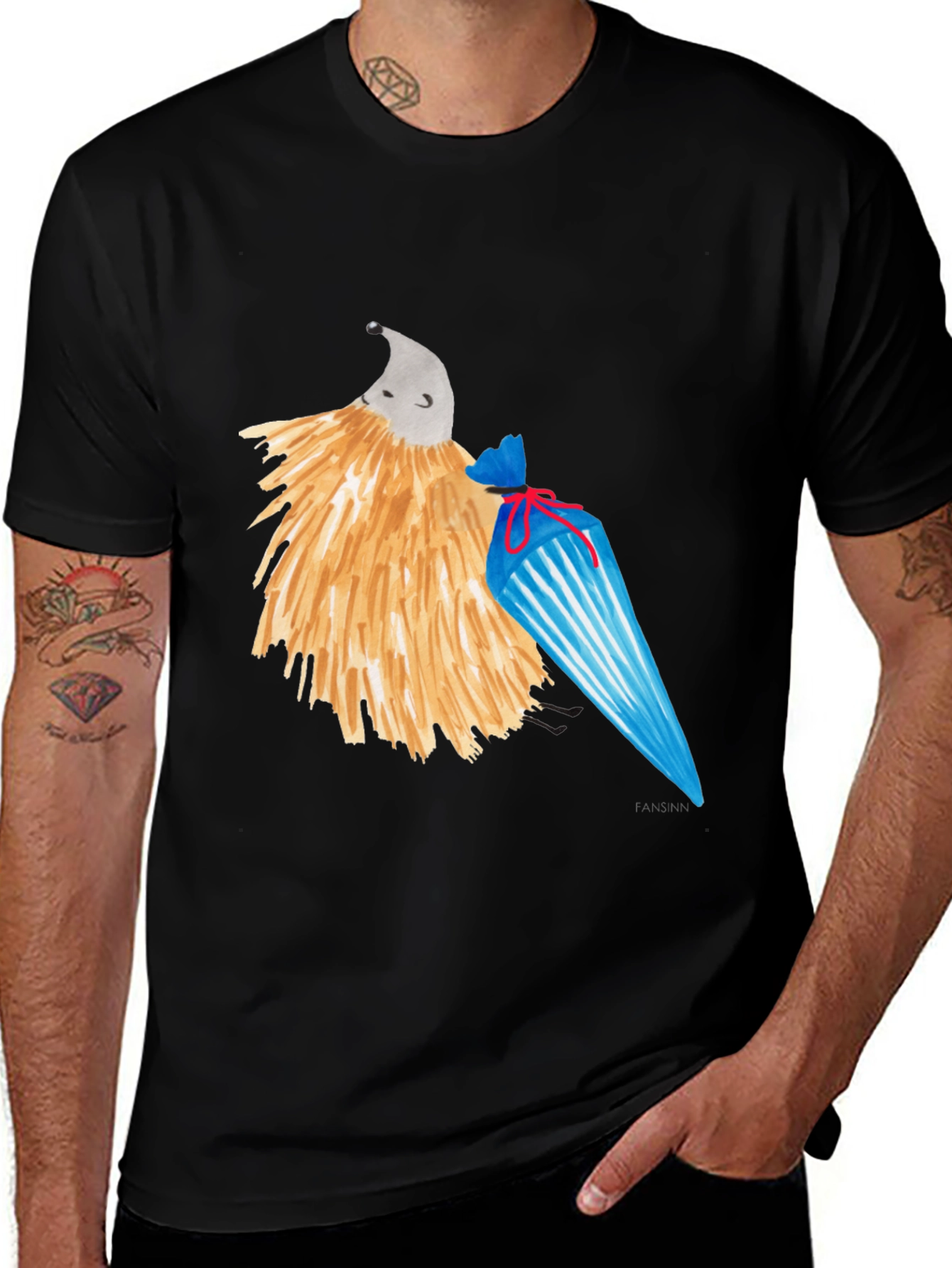 Variant 19 of Whimsical Hedgehog T-Shirt - Unique Design