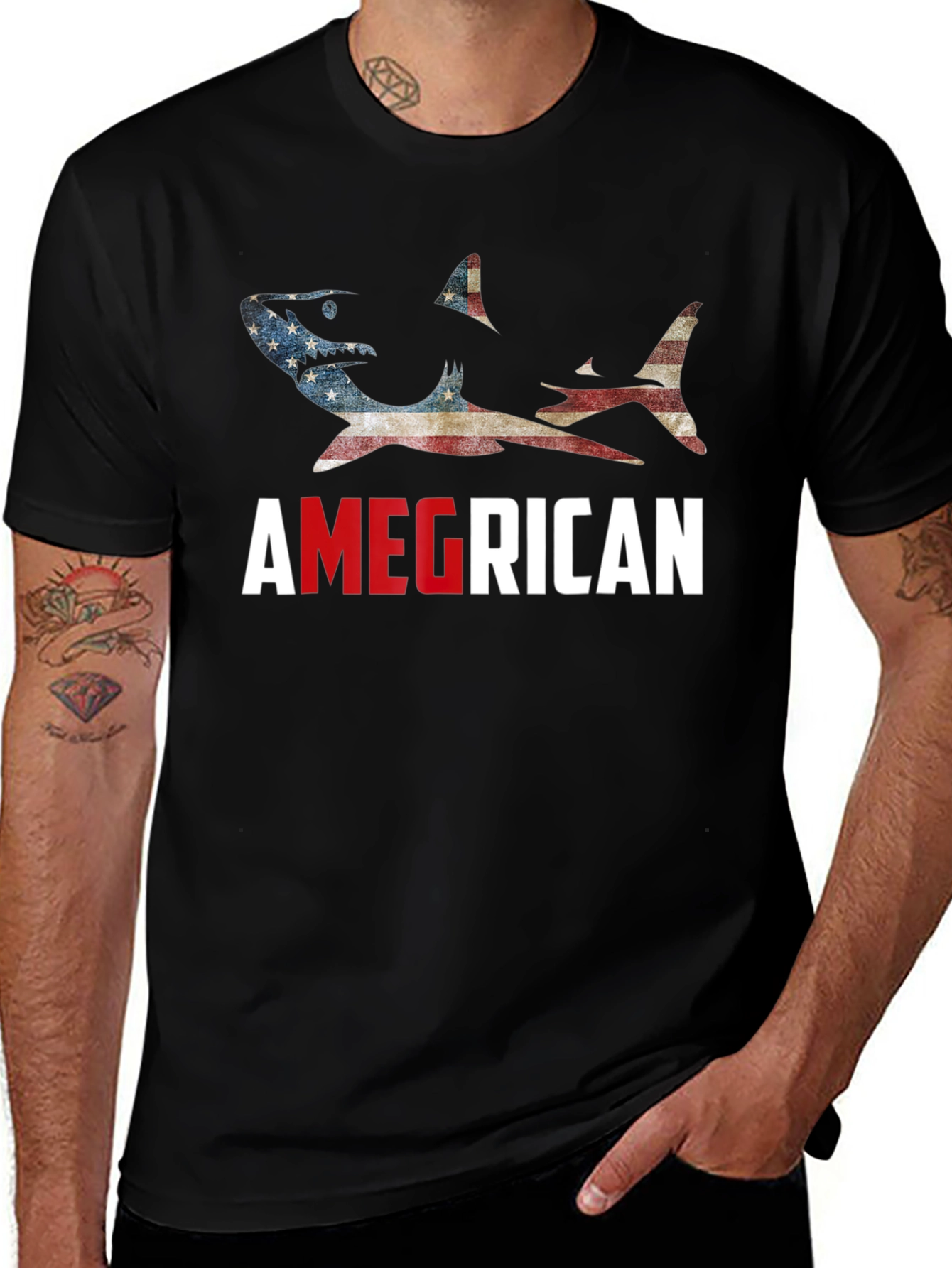 Amegrican Shark T-Shirt - Patriotic Design