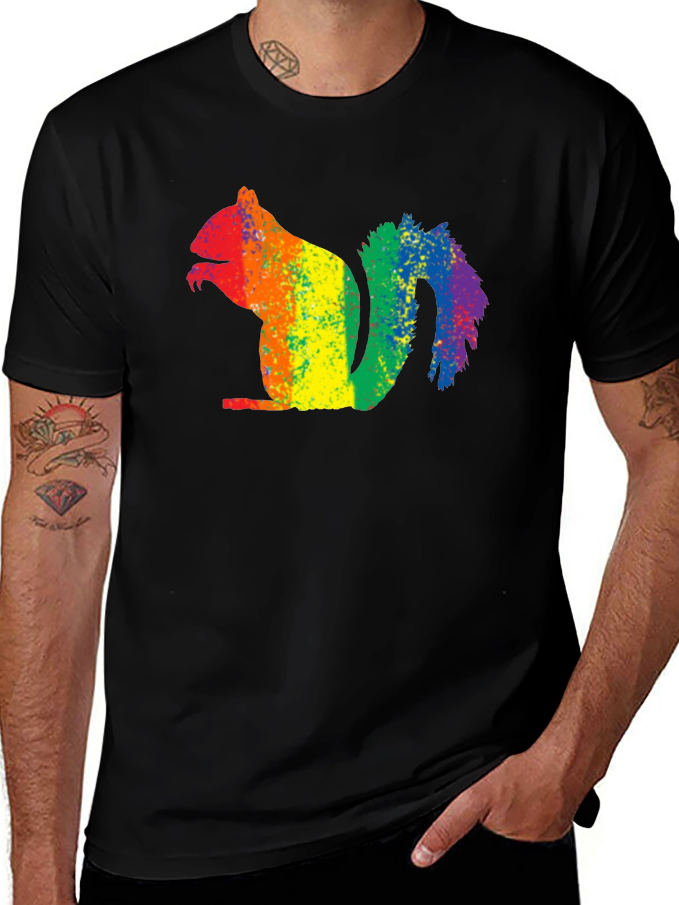 Variant 20 of Rainbow Squirrel Graphic Tee - Pride Apparel