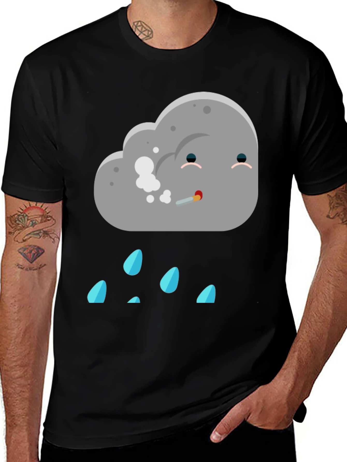Humorous Cloud T-Shirt - Stoner Rain Cloud